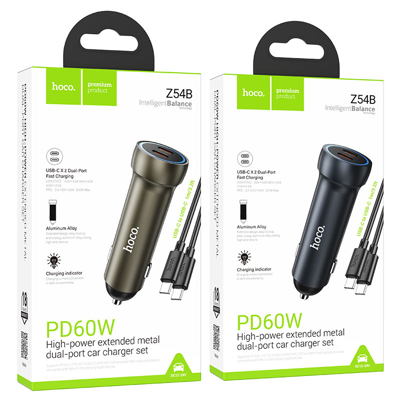 Hoco Car charger Z54B 60W cable set