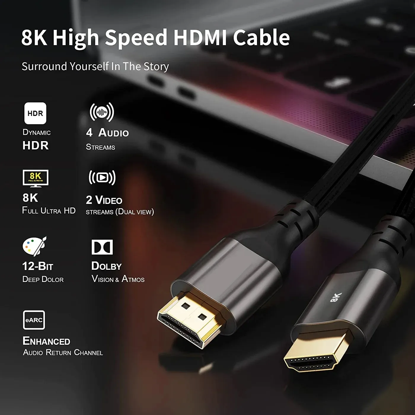 NCTS CABLE HDMI PRO 1.5M 8K UHD 3D 120HZ