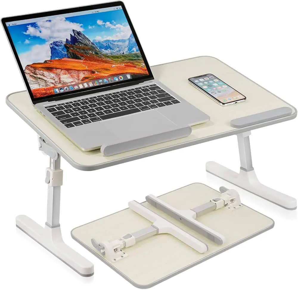 LAPTOP STAND D1-S 14"-17",52*30cm MDF + ALUMINUM WOODEN