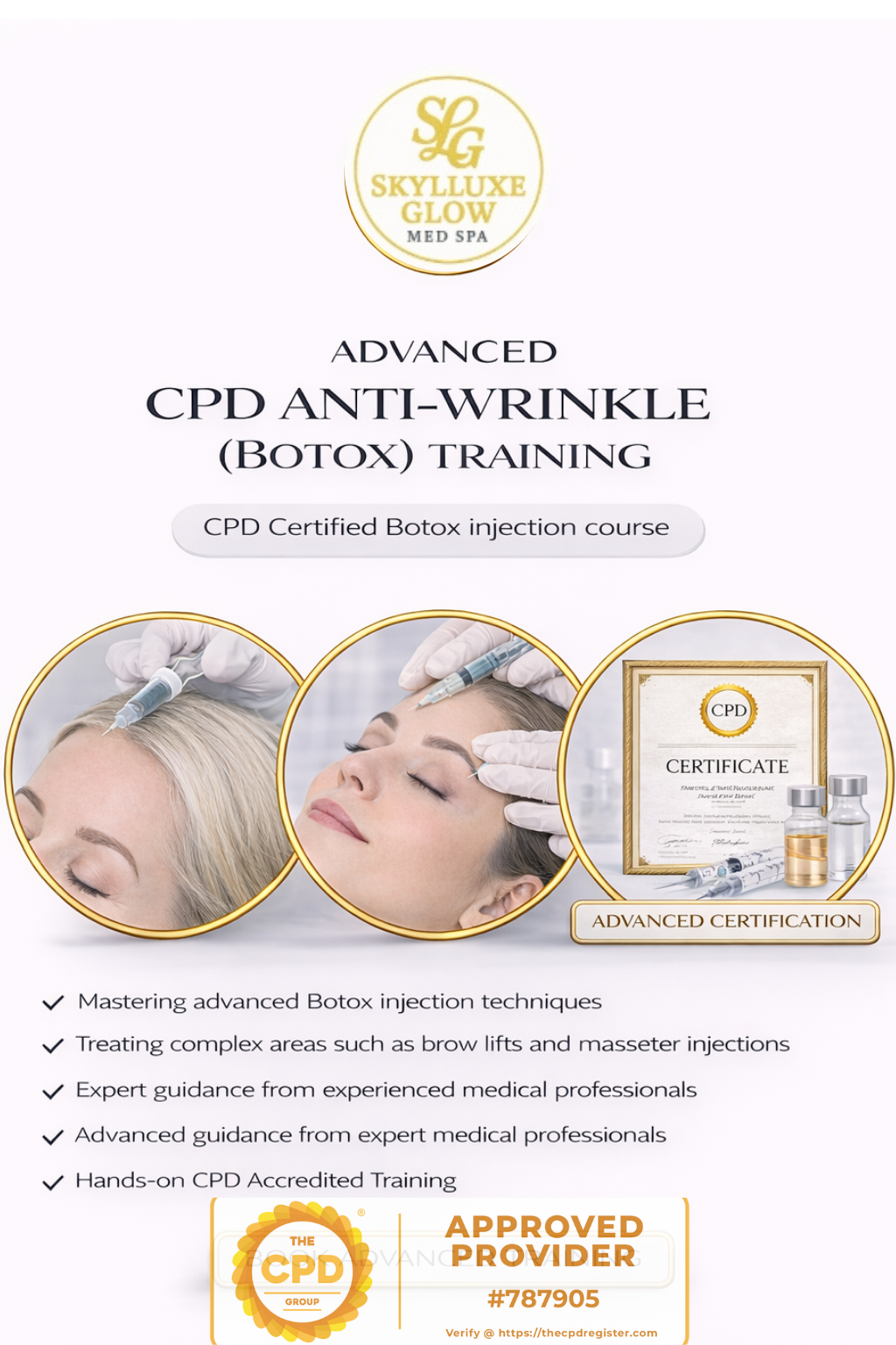 CPD Anti-Wrinkle(Botox) Advanced Course/Limited spaces available — message to receive available dates & secure your place