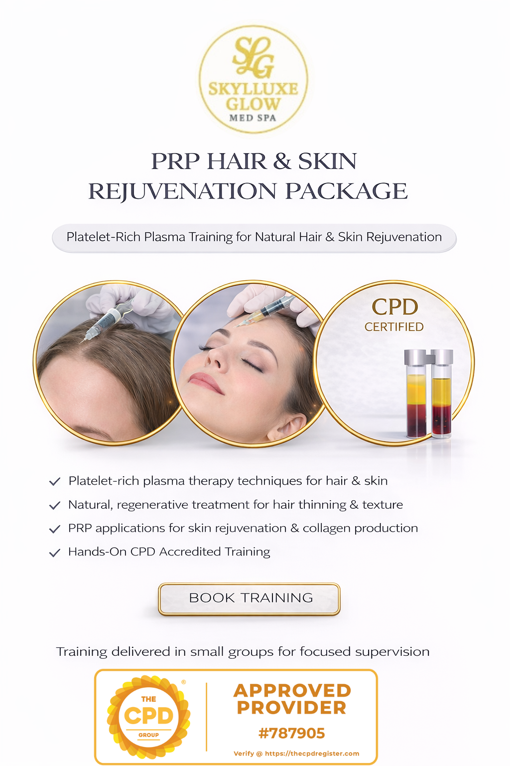 CPD Accredited PRP Skin, Hair & Body Training Package