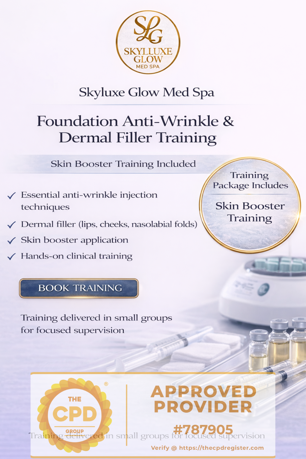 Aesthetic Injector Foundation Package/Limited spaces available-message us for training dates & secure your place 