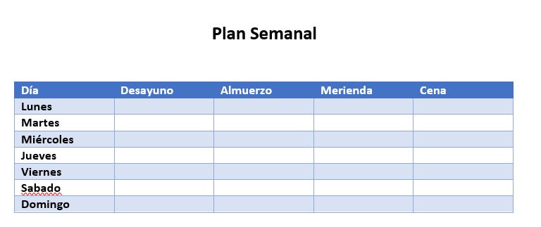 Plan semanal intenso