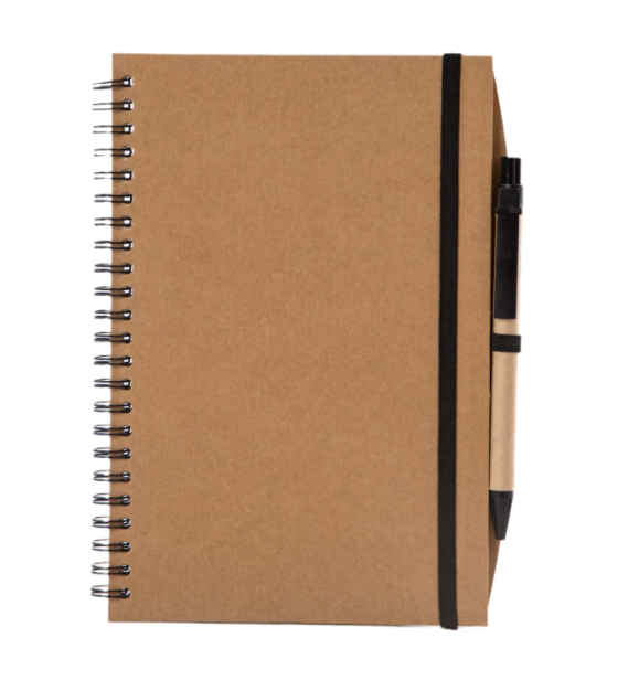 Brandable Eco-Friendly Spiral Notebook with Pen