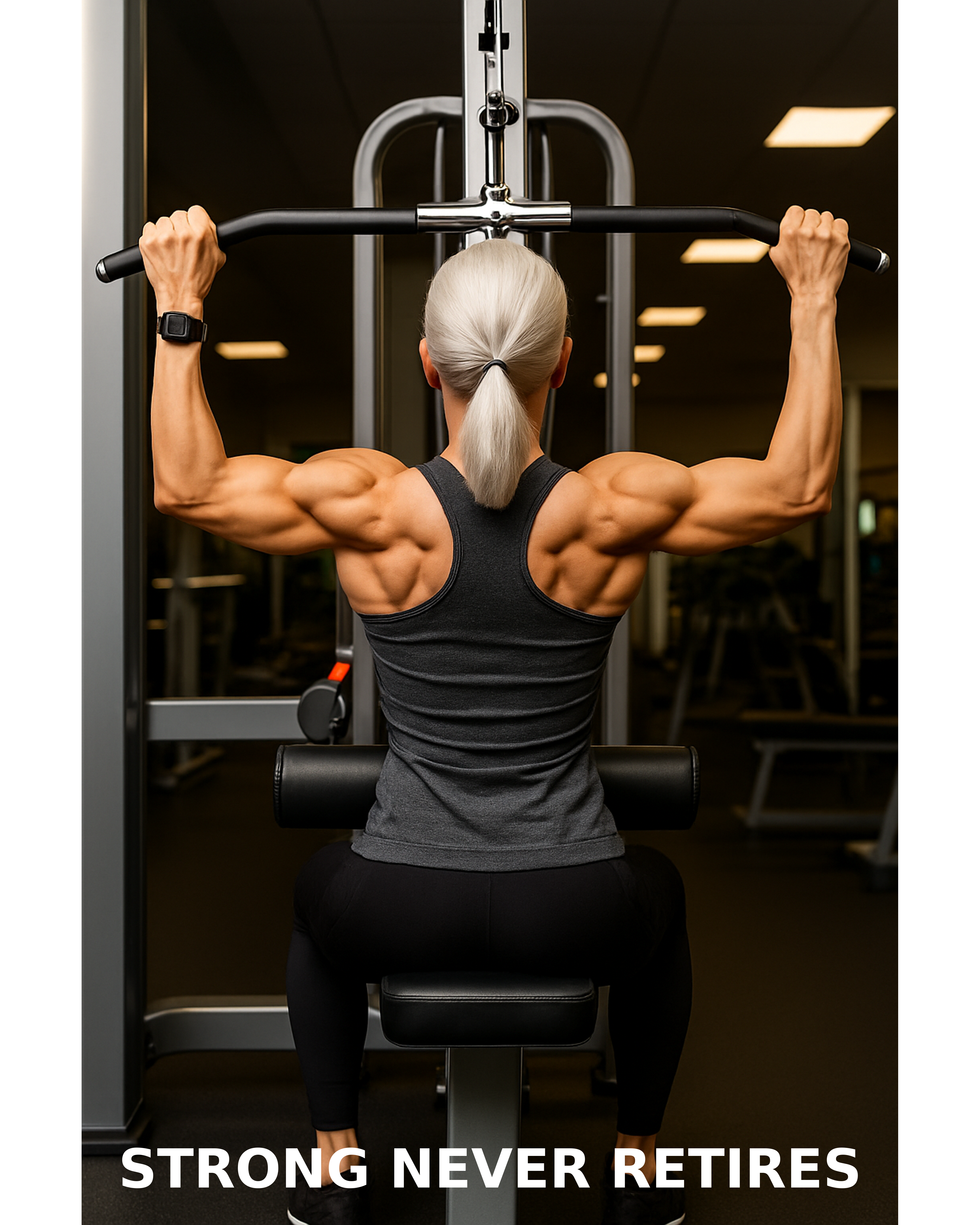 Strong Never Retires — Motivational Wall Art for Active Agers