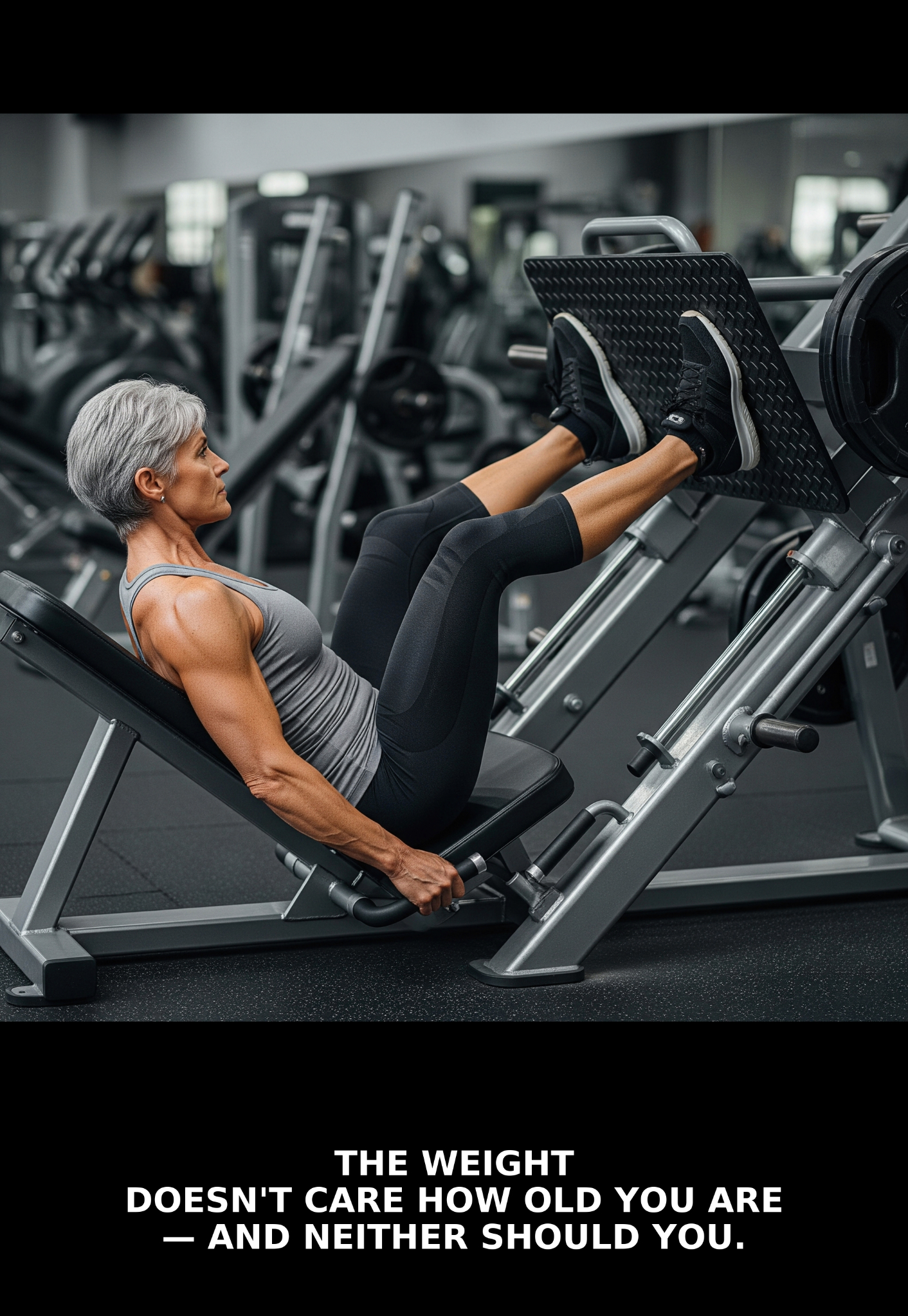 The Weight Doesn’t Care — Motivational Wall Art for Strength at Any Age