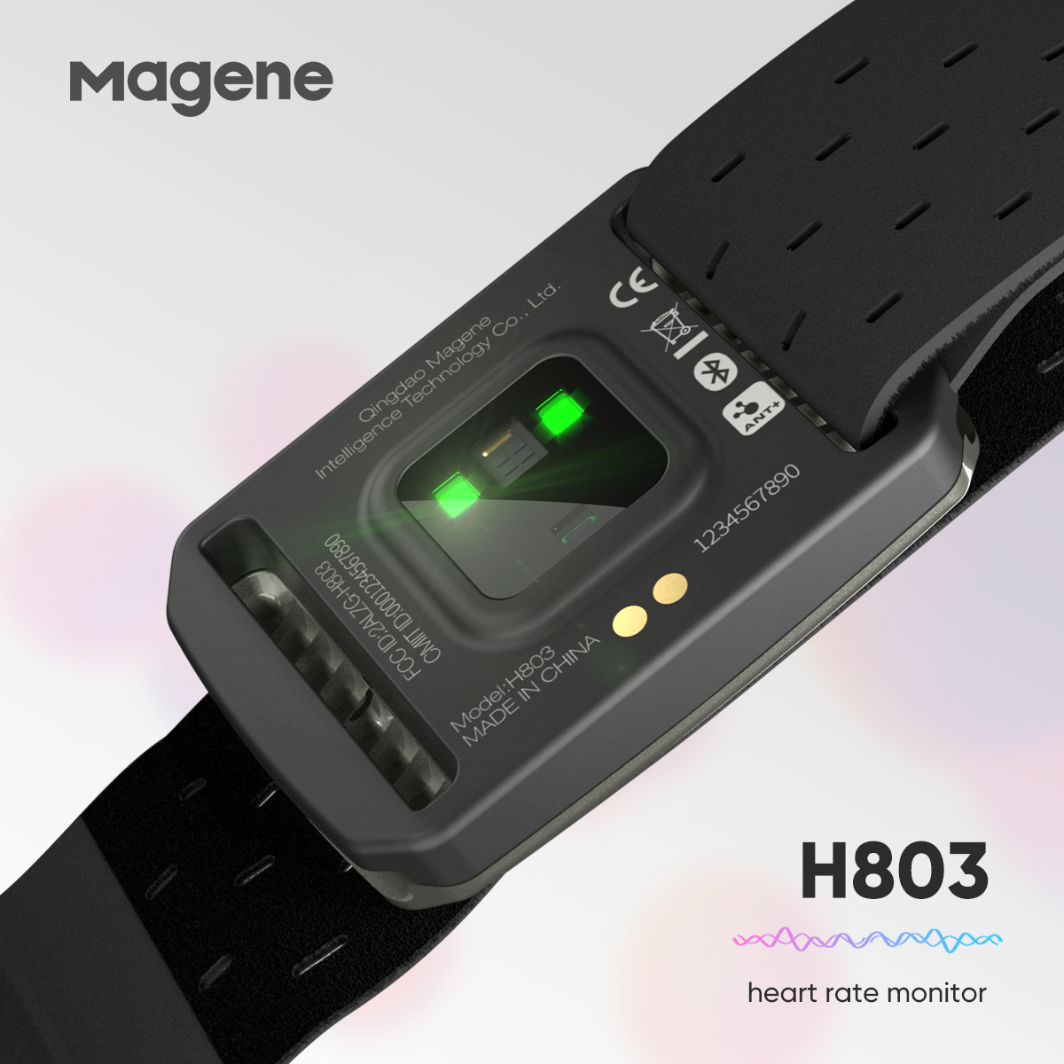 Banda de frecuencia cardiaca de brazo Magene H803