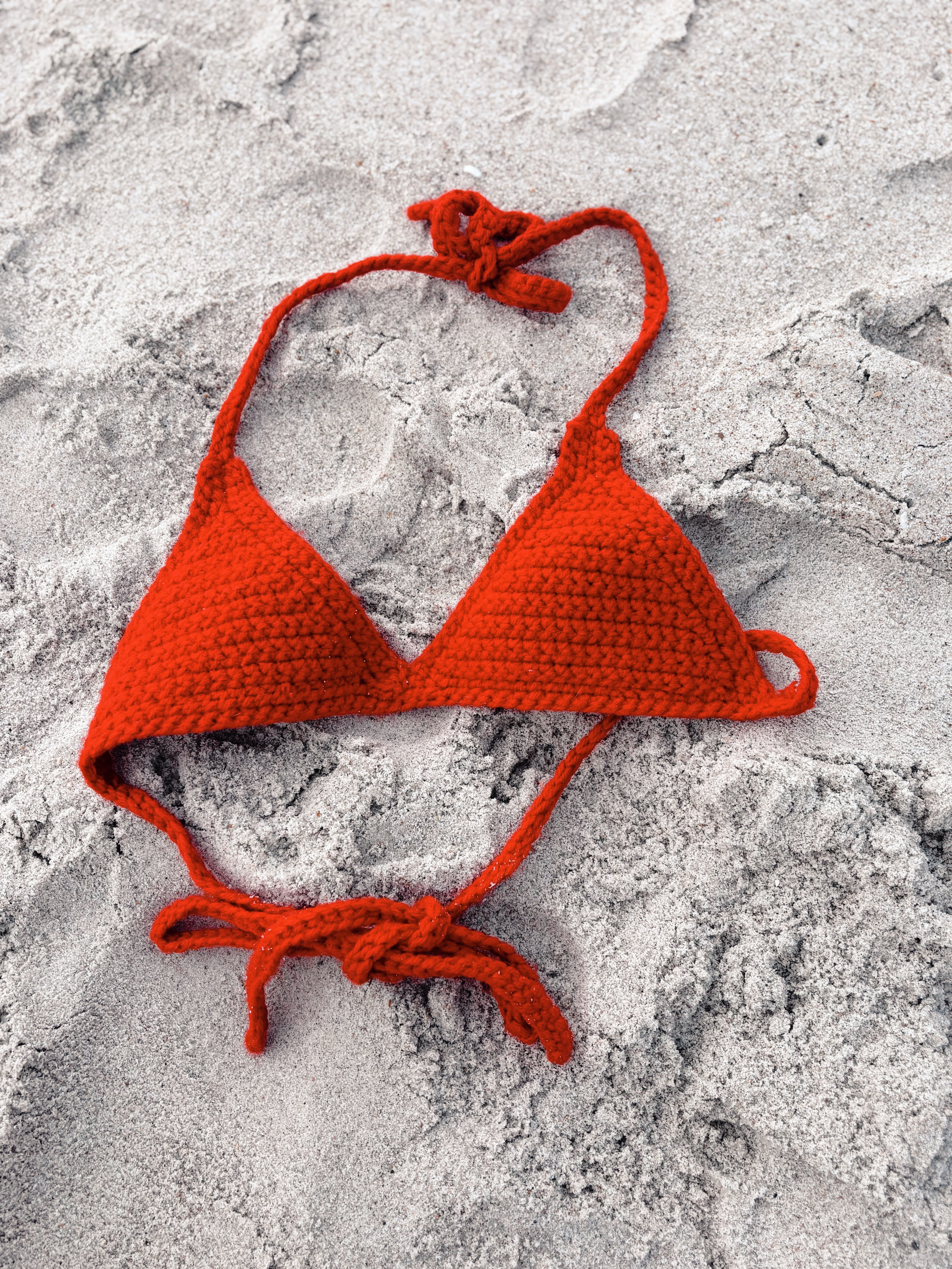 Handmade Red Crochet Bikini Top