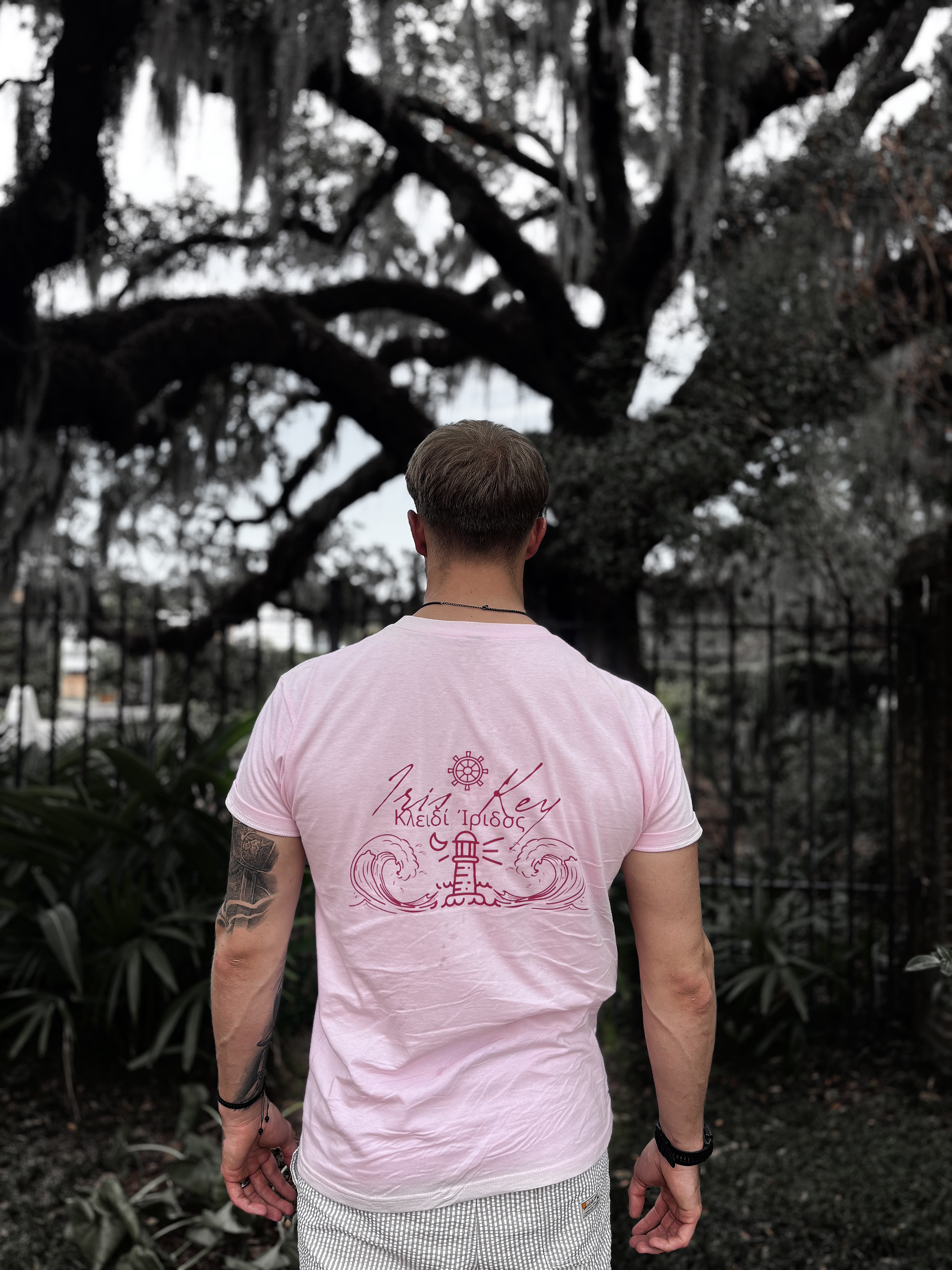 IK. Pink Lighthouse Graphic T-Shirt