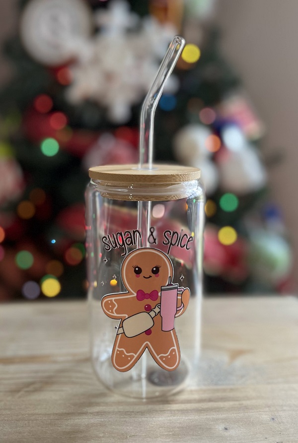 Christmas Cup, Cold Brew Coffee Glass, Drinkware