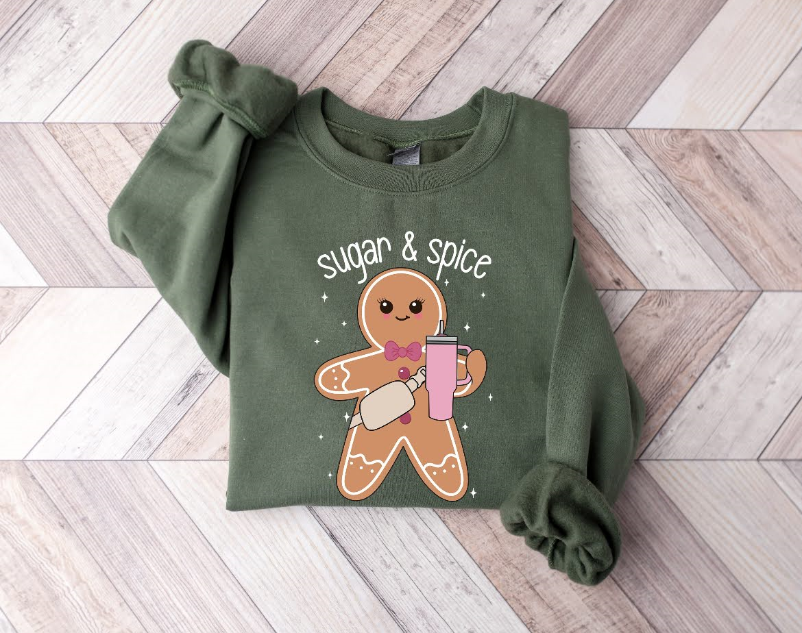 Sugar and Spice Christmas Crewneck, Holiday Sweatshirt