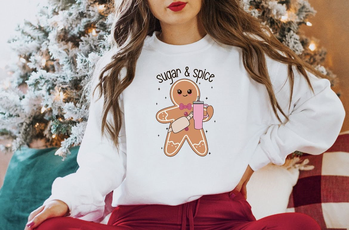 Sugar and Spice Christmas Crewneck, Holiday Sweatshirt