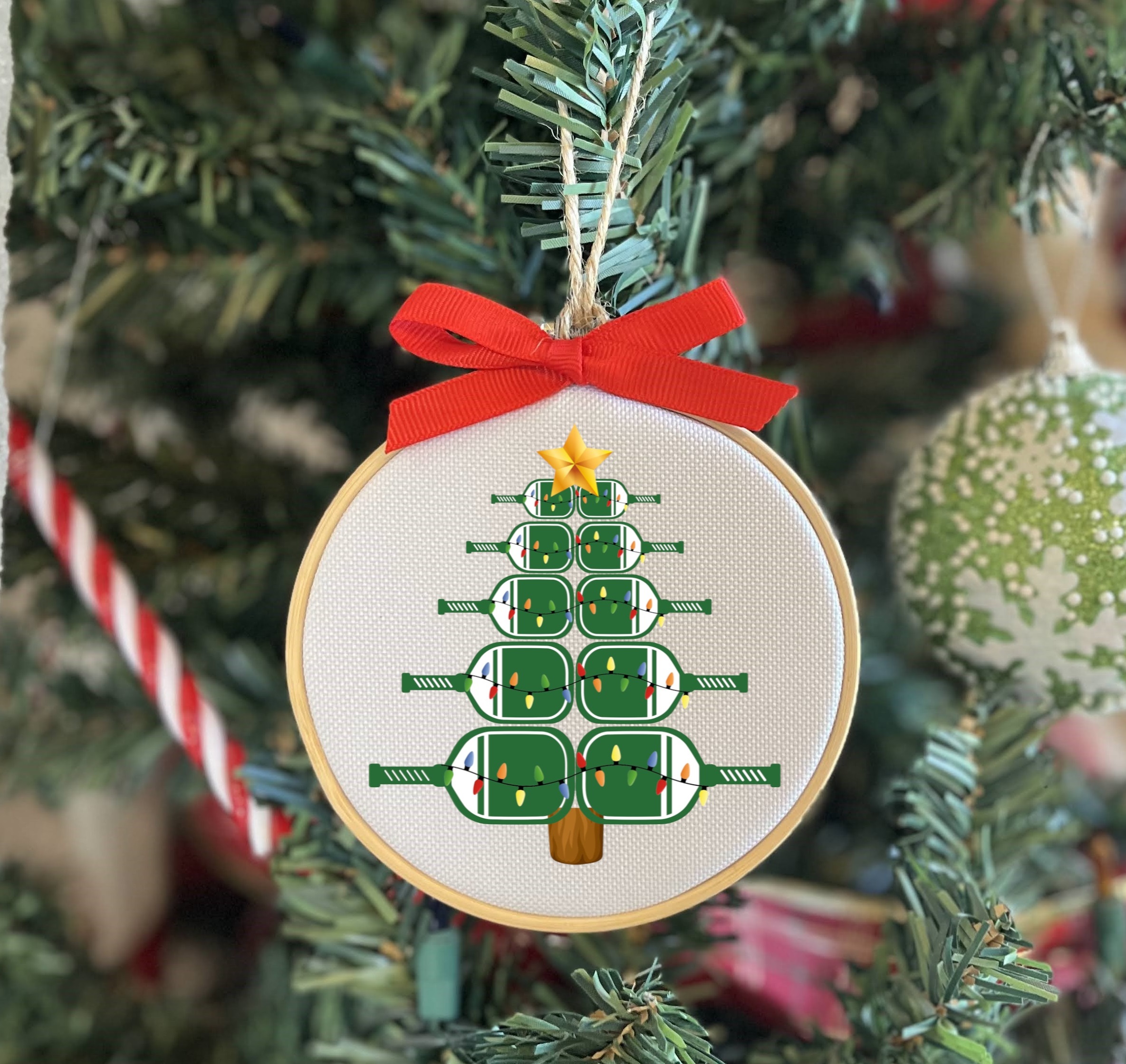 Pickleball Paddle Christmas Tree Ornament