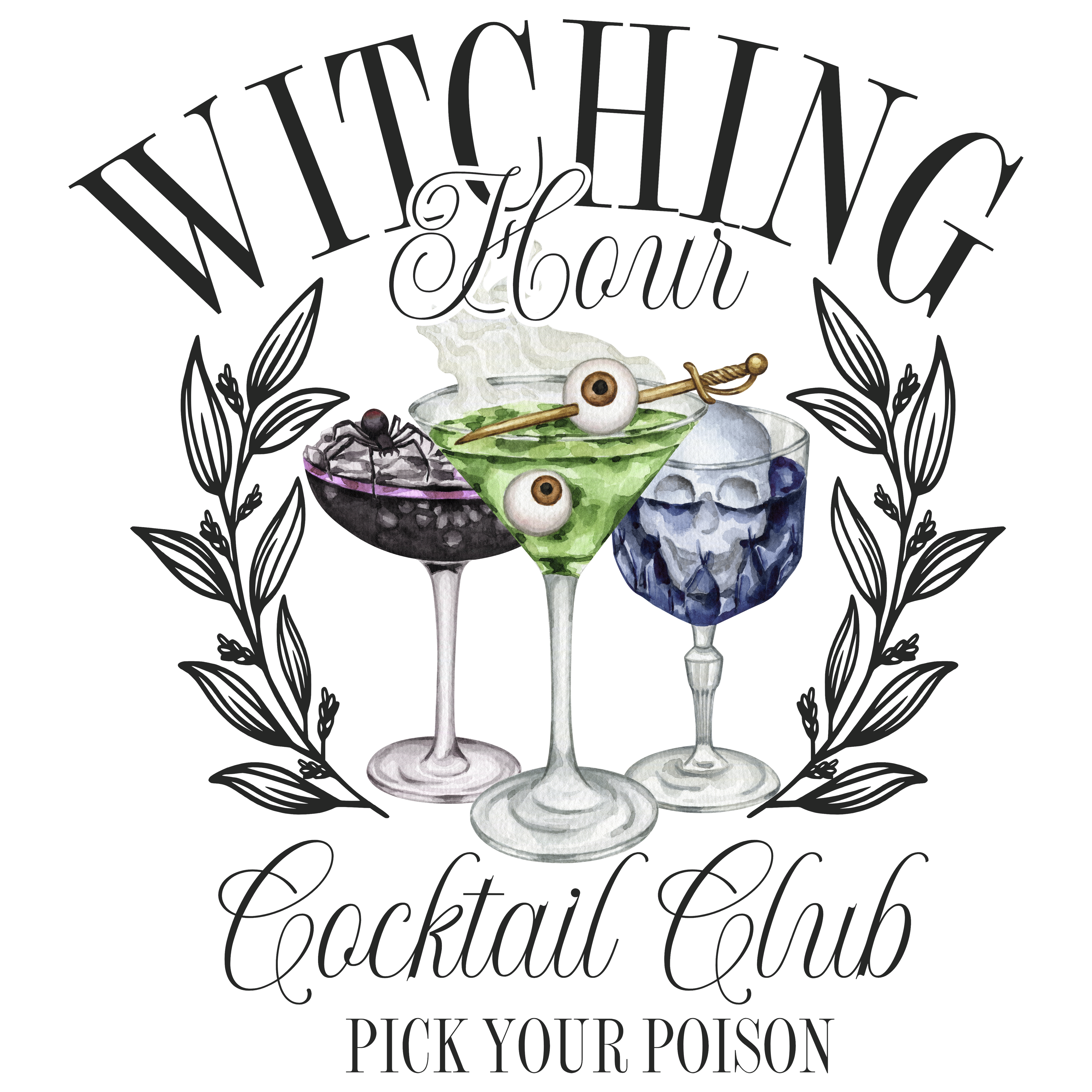 Cold Brew Coffee Glass, Witching Hour, Halloween, Drinkware