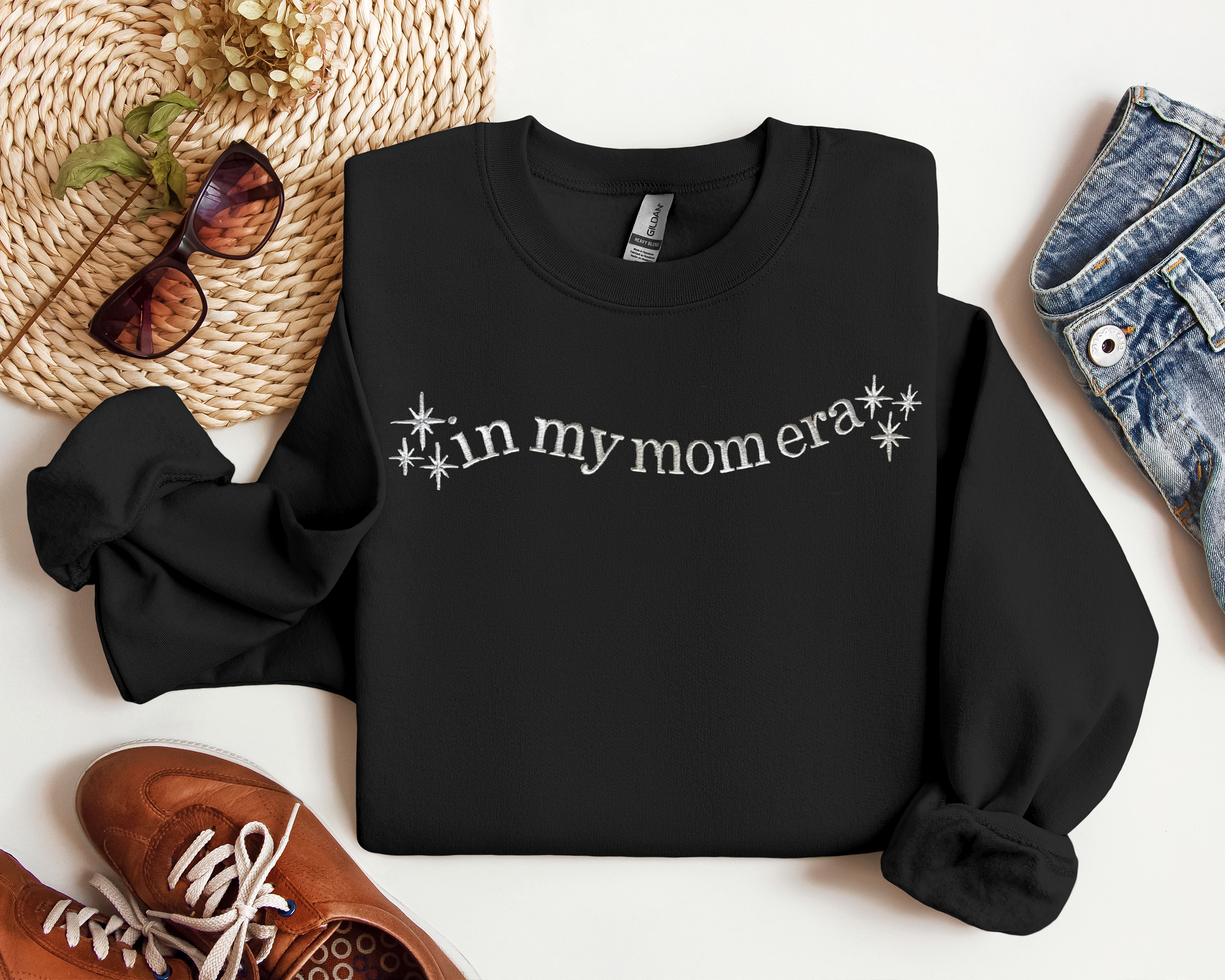 Embroidered "In My Mom Era" Crewneck