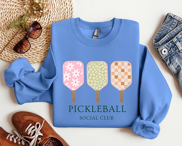 Pickleball Social Club Preppy Graphic Crewneck