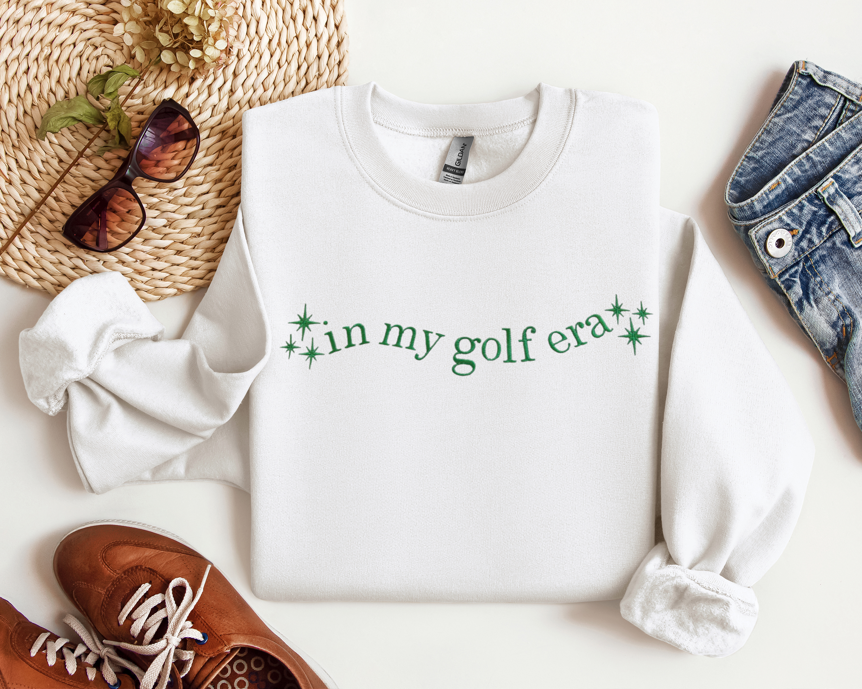 Embroidered "In My Golf Era" Crewneck