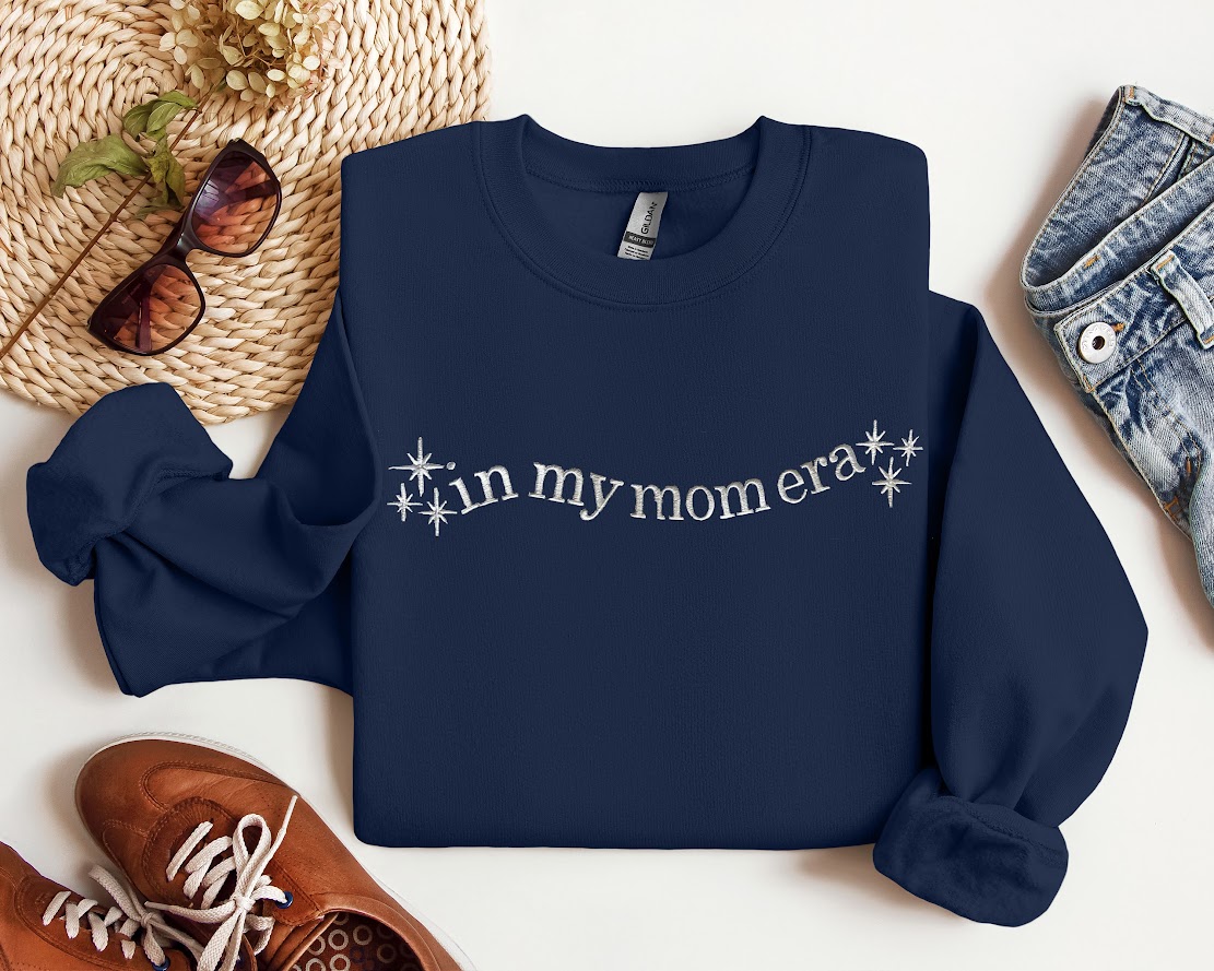 Embroidered "In My Mom Era" Crewneck