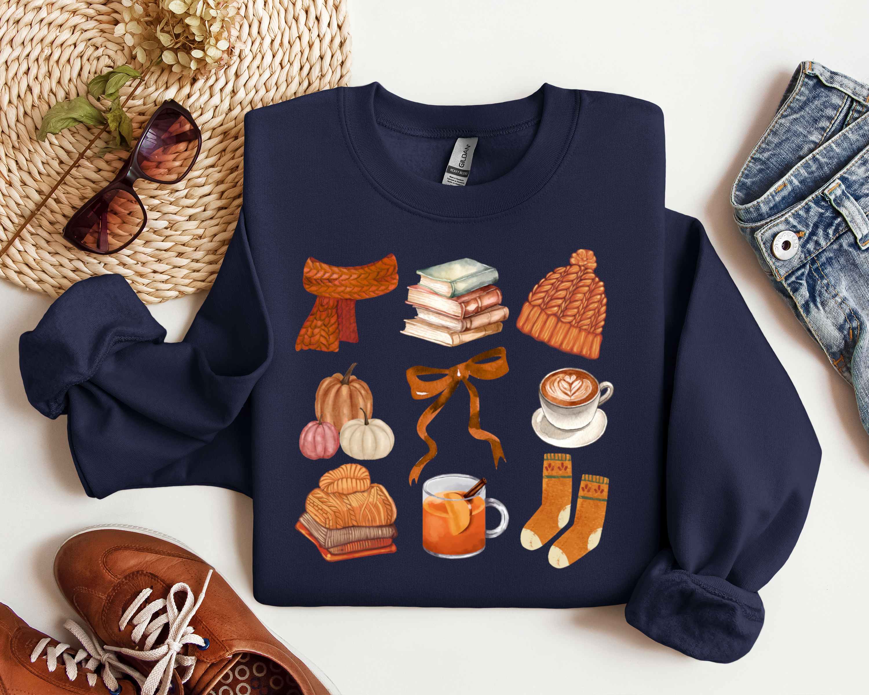 I Love Fall Coquette Graphic Crewneck, Autumn Sweatshirt
