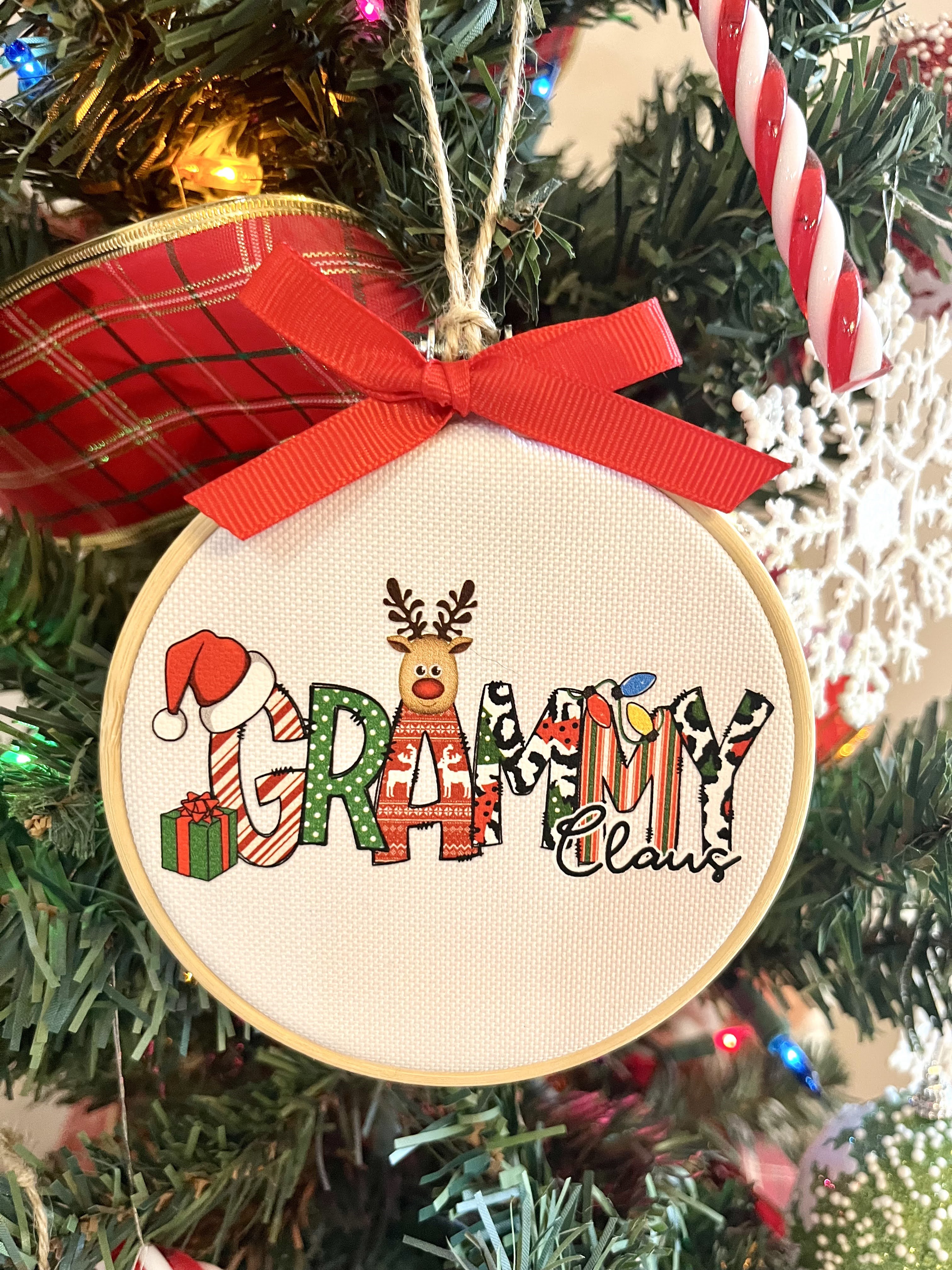 Christmas Ornament, Grammy Claus Ornament, Gift Tag