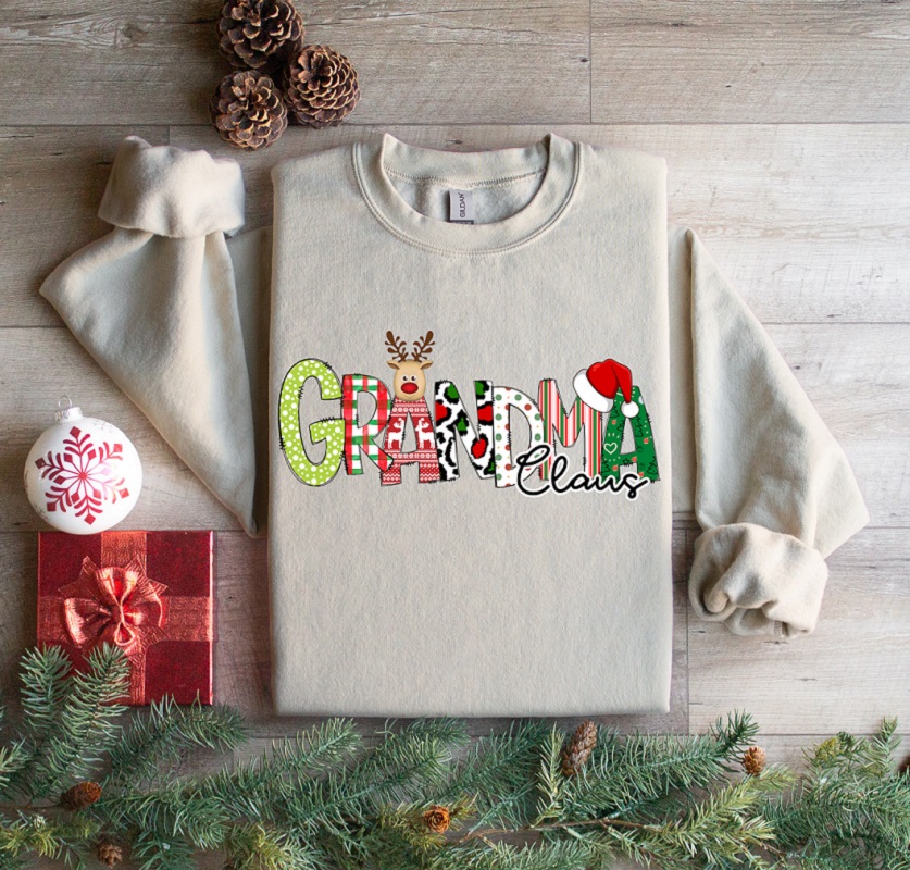 Grandma Claus Holiday Crewneck, Christmas Sweatshirt