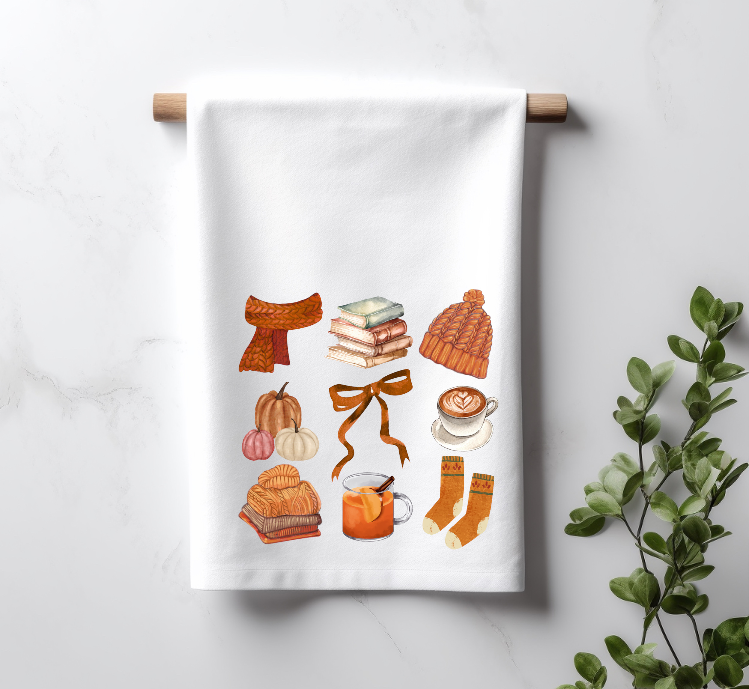 Coquette Tea Towel, I Love Fall, Autumn Decor