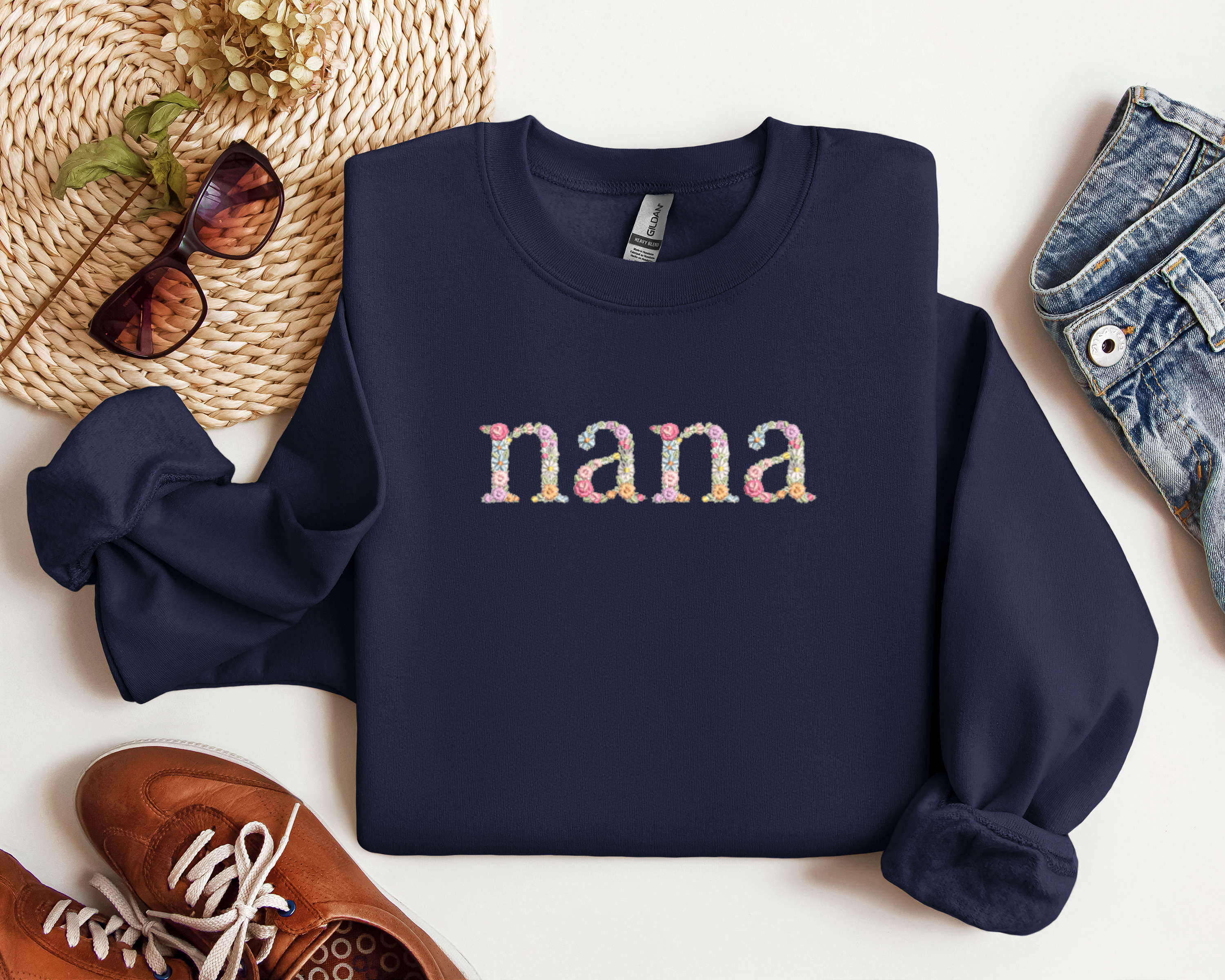 Floral Nana Embroidered Sweatshirt