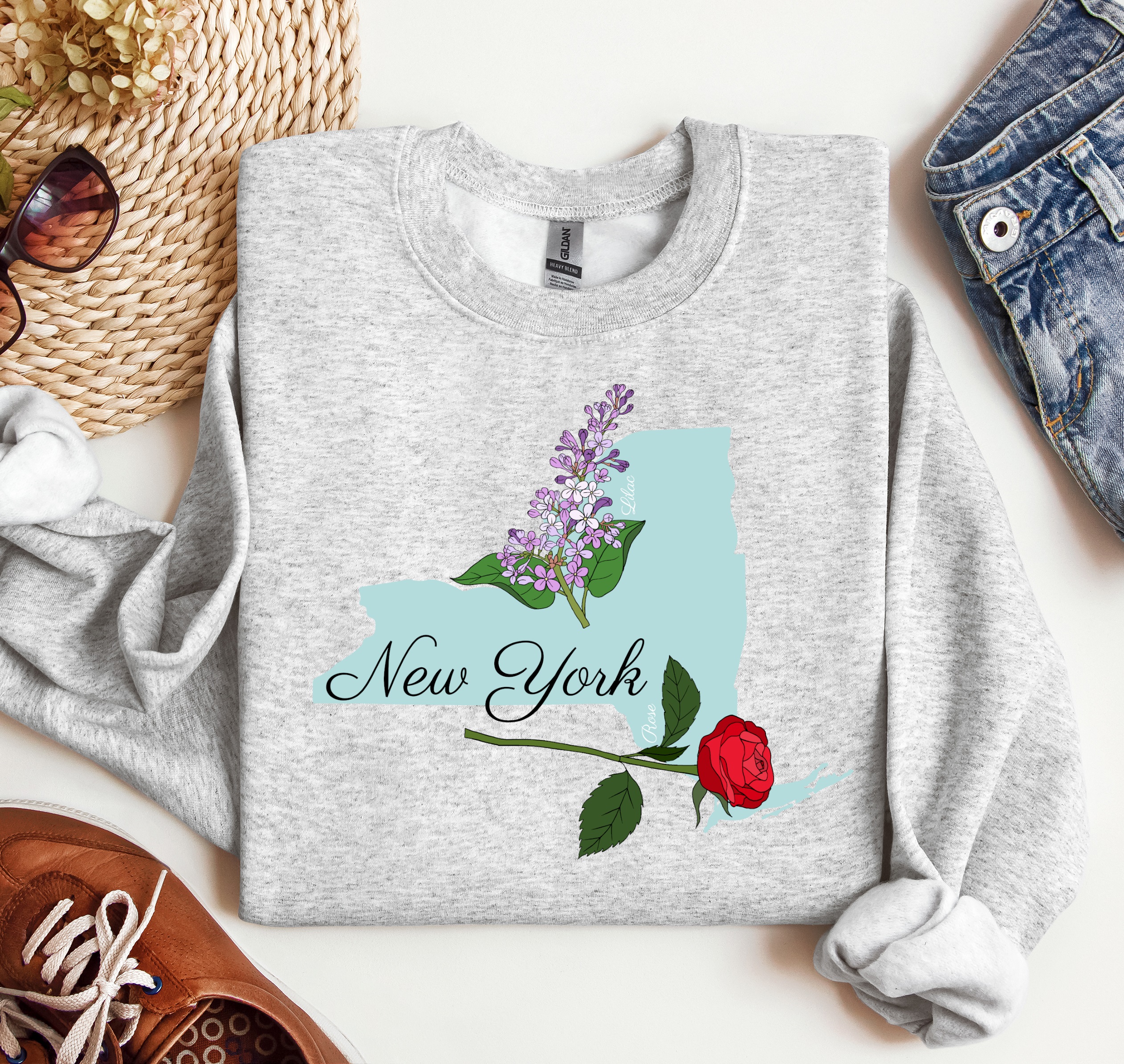 State Flower Sweatshirt, Custom Crewneck