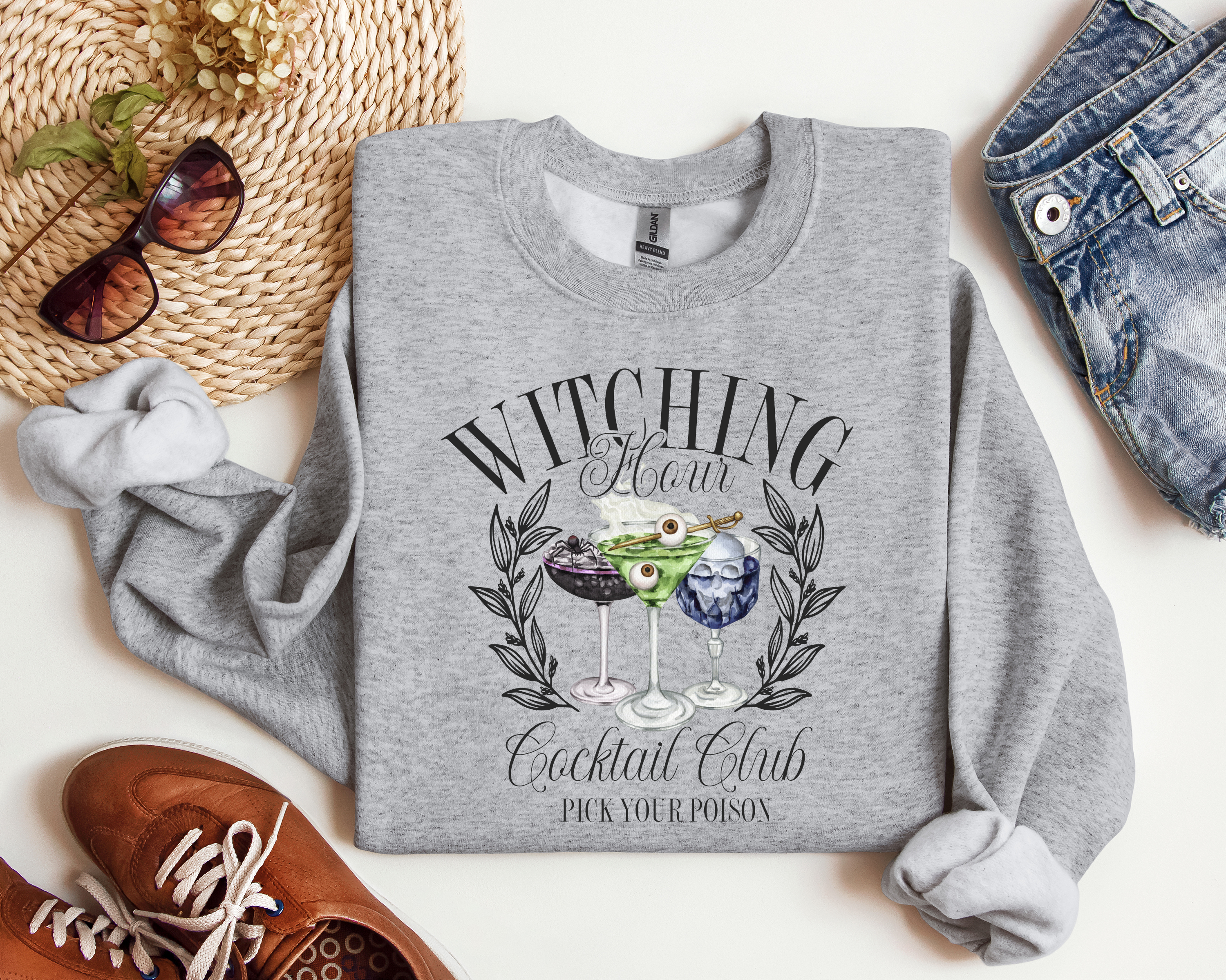 Witching Hour Cocktail Club Halloween Crewneck, Fall