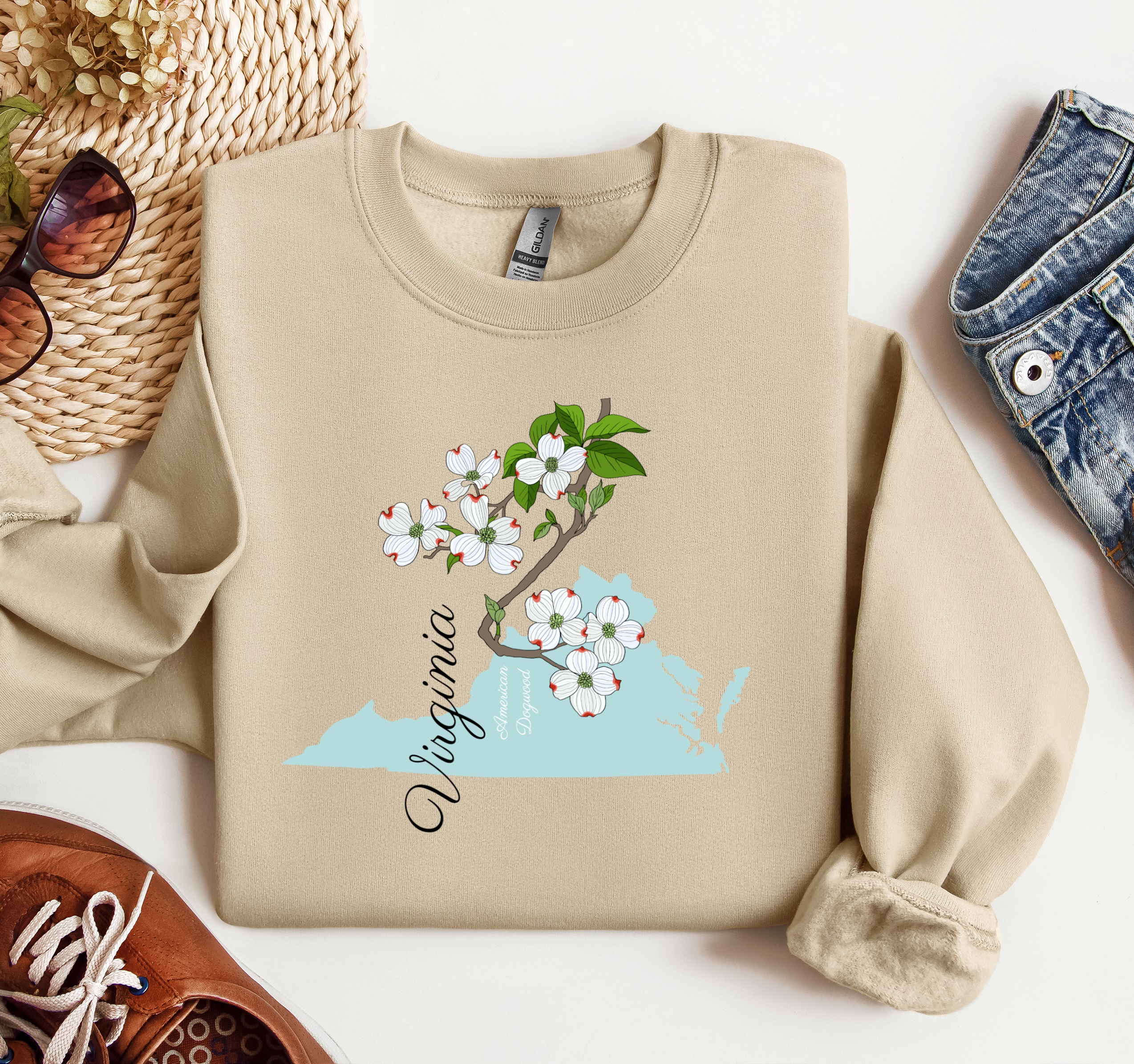 State Flower Sweatshirt, Custom Crewneck