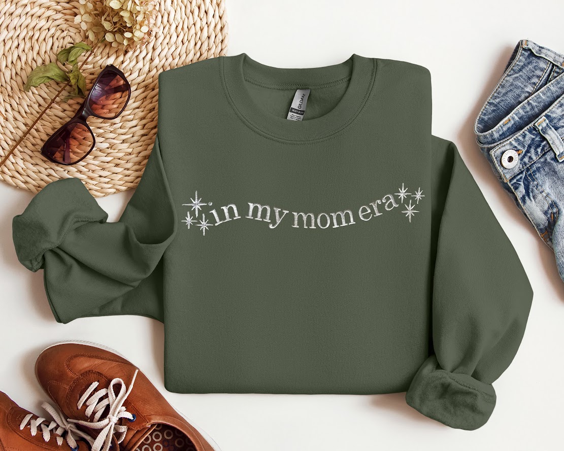 Embroidered "In My Mom Era" Crewneck