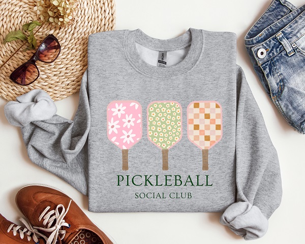 Pickleball Social Club Preppy Graphic Crewneck