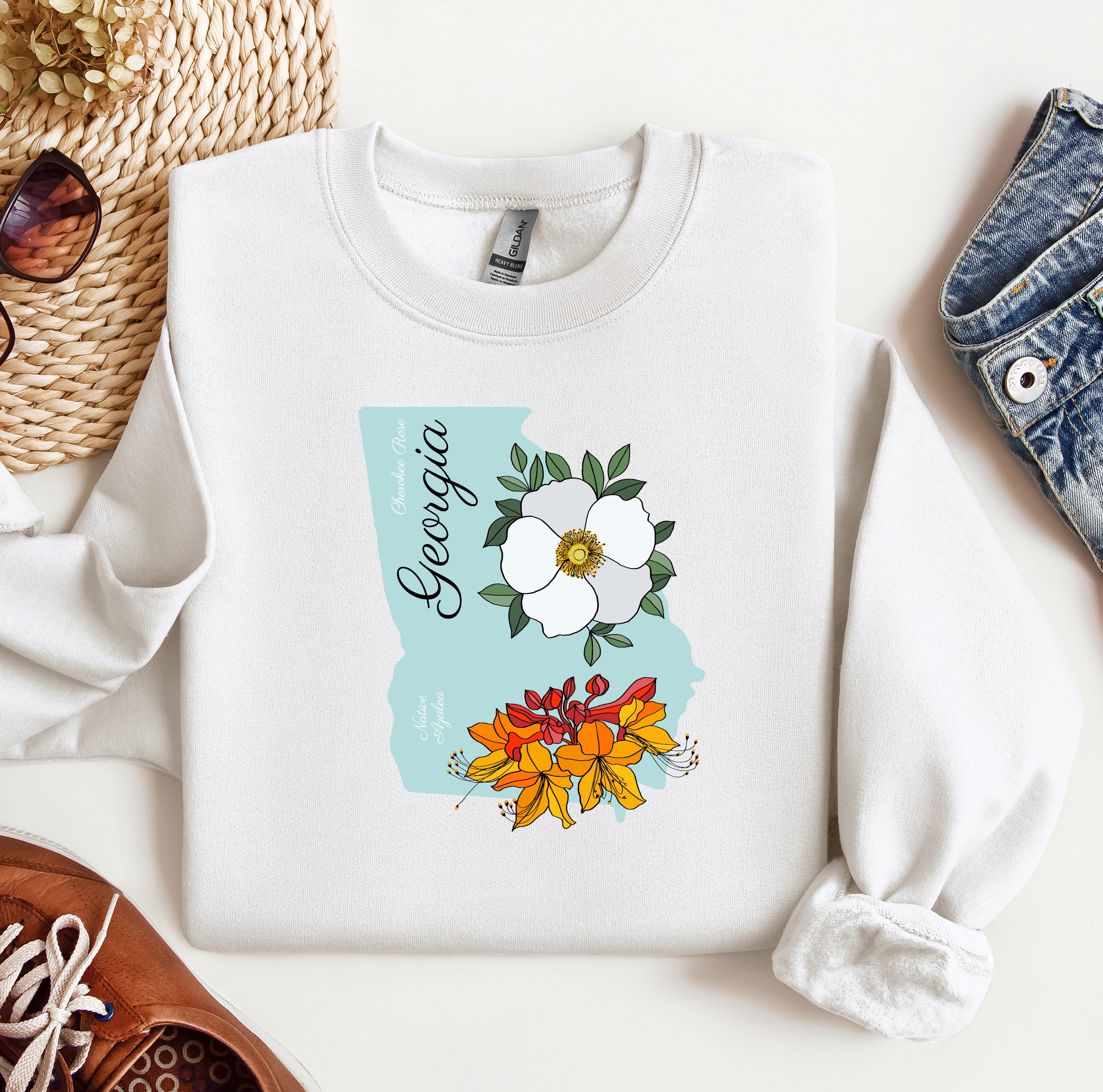 State Flower Sweatshirt, Custom Crewneck