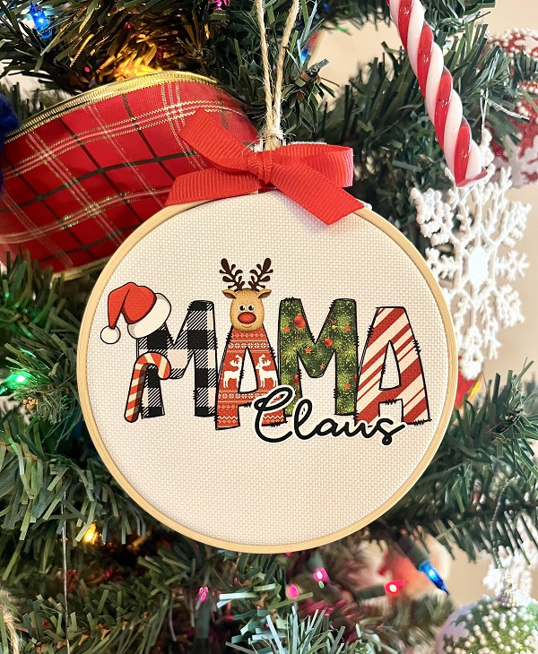 Mama Claus Holiday Ornament, Christmas Ornament, Gift Tag