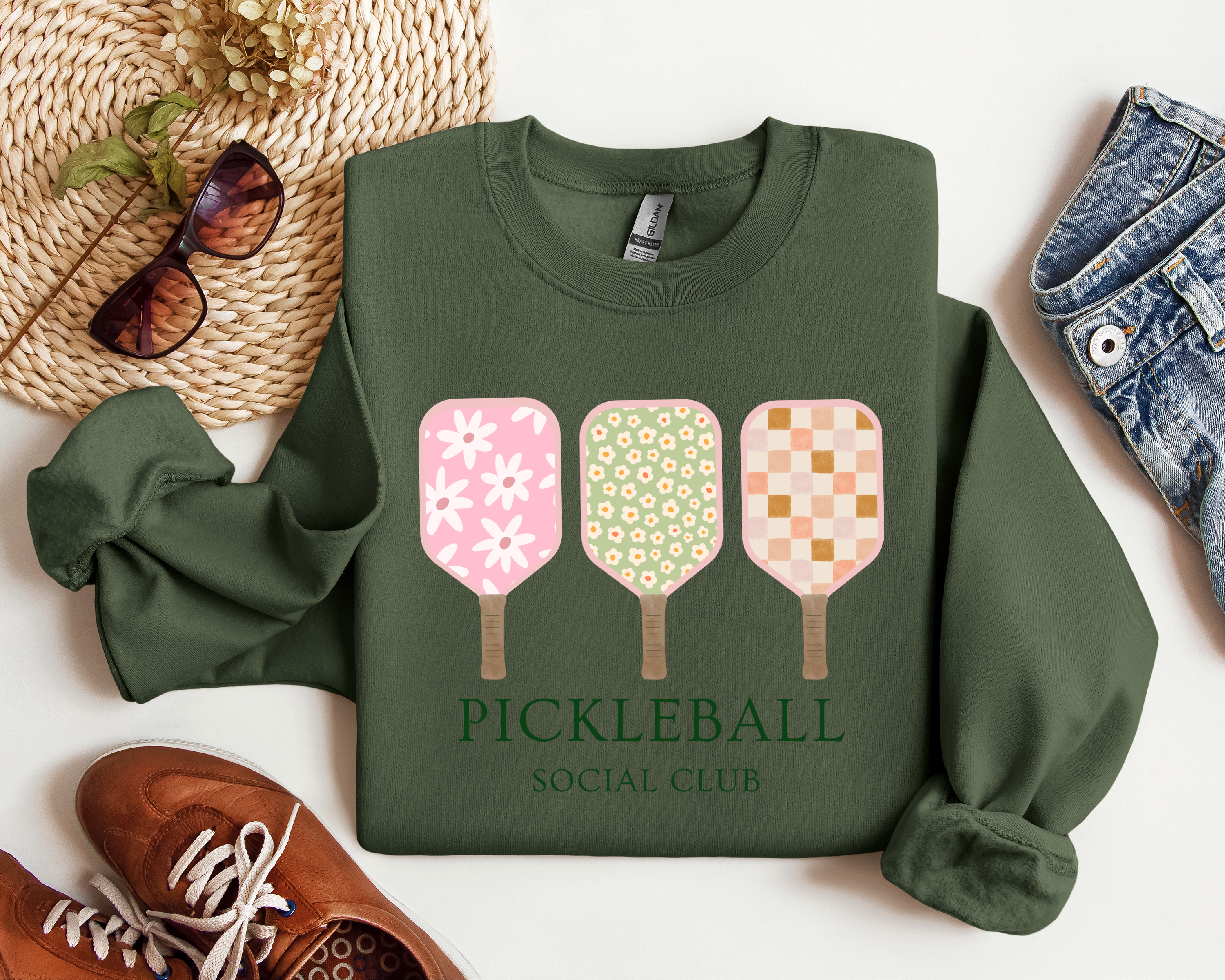 Pickleball Social Club Preppy Graphic Crewneck