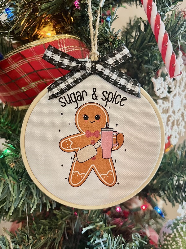 Sugar and Spice Gingerbread Christmas Ornament, Gift Tag