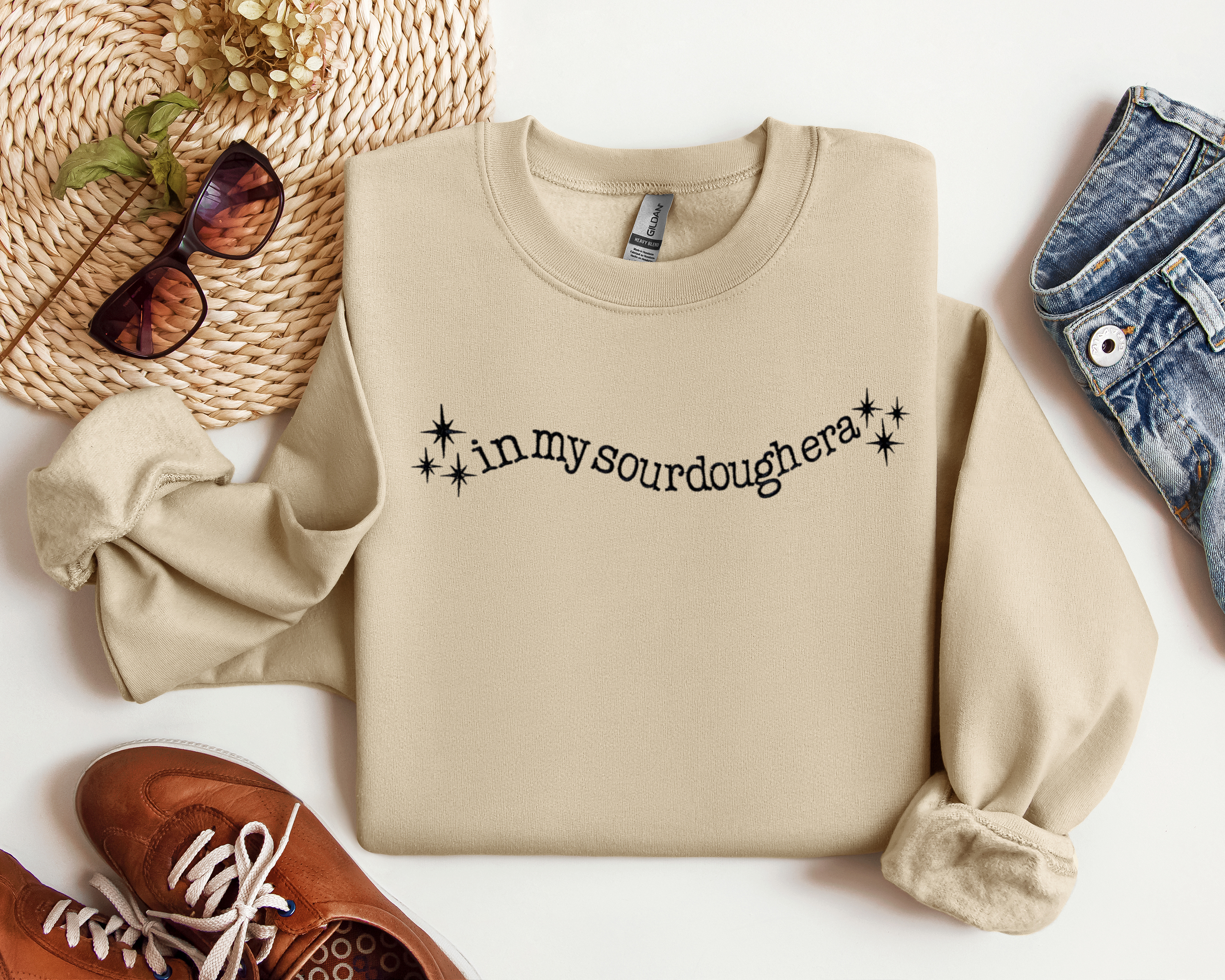 Embroidered In My Sourdough Era Crewneck