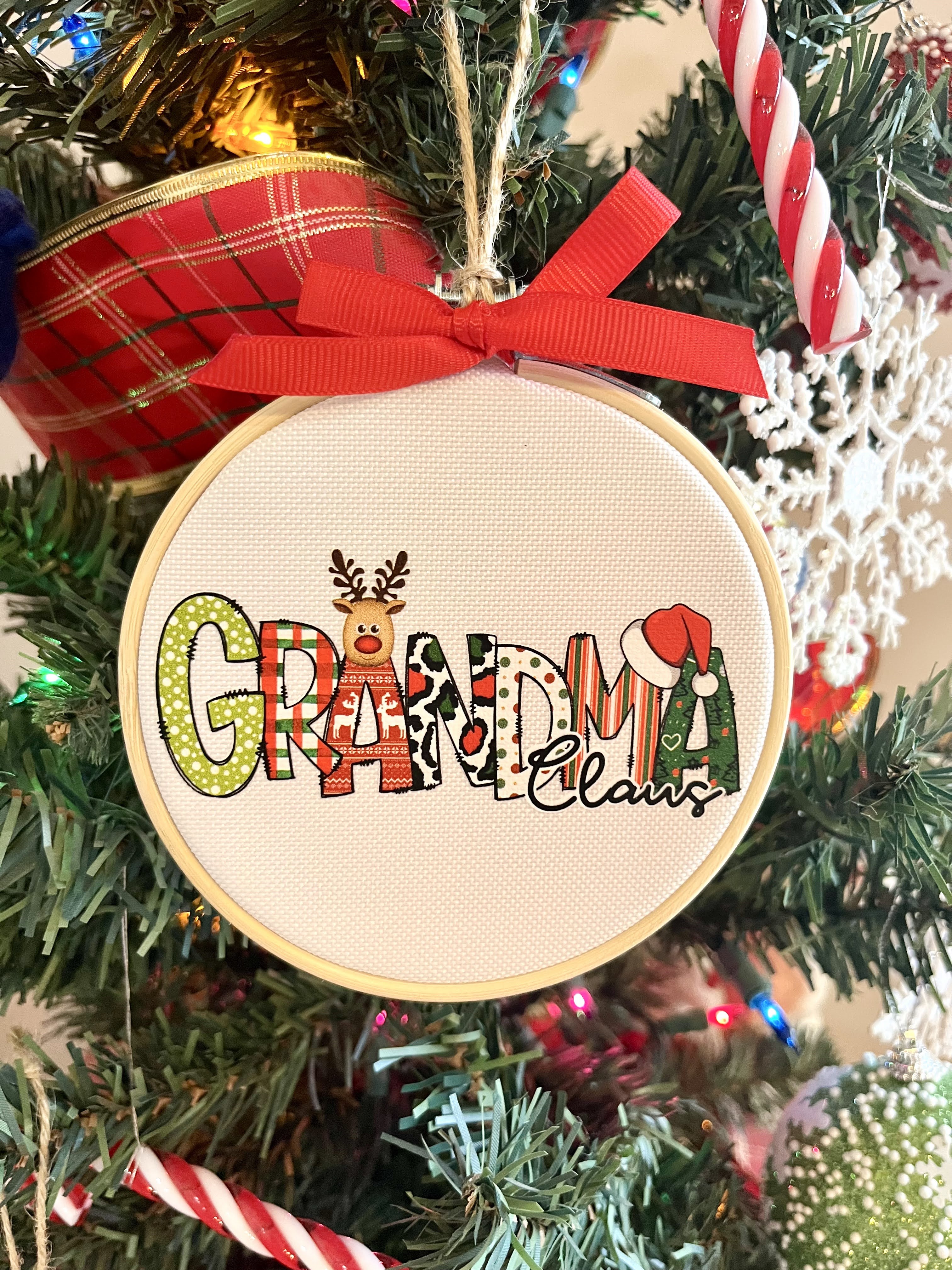 Grandma Claus Holiday Ornament, Christmas Ornament, Gift Tag