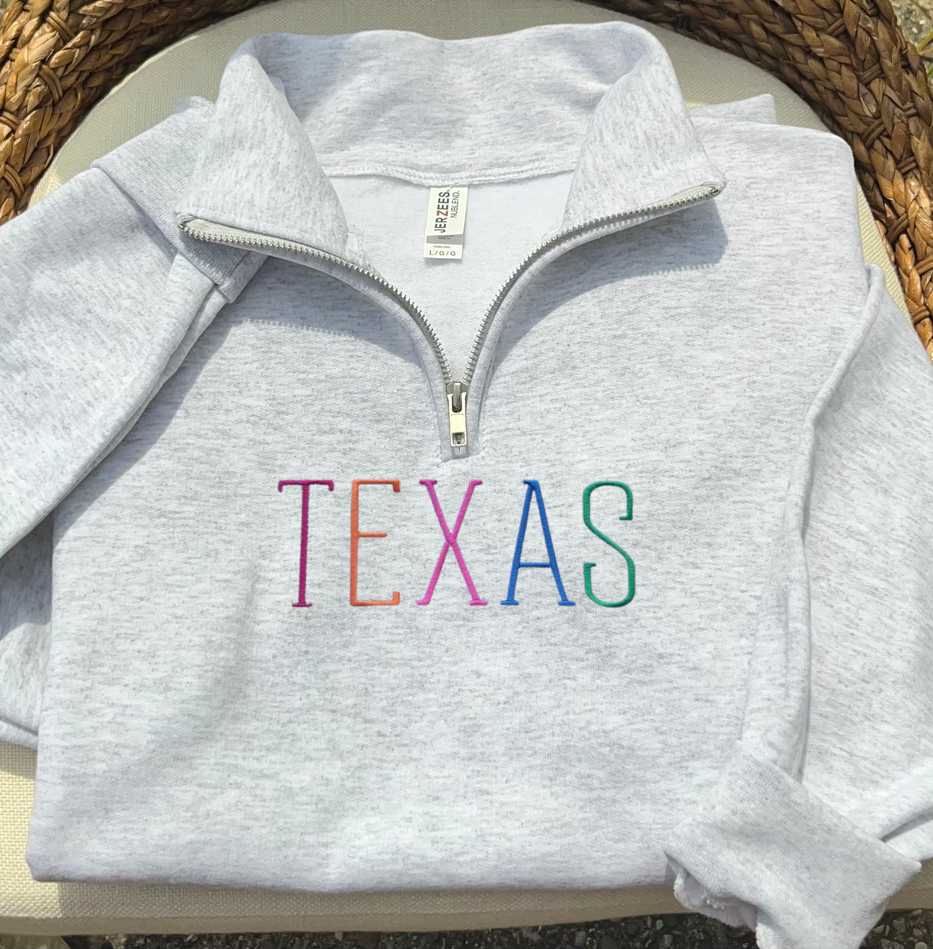 Custom State Embroidered Quarter Zip Pullover