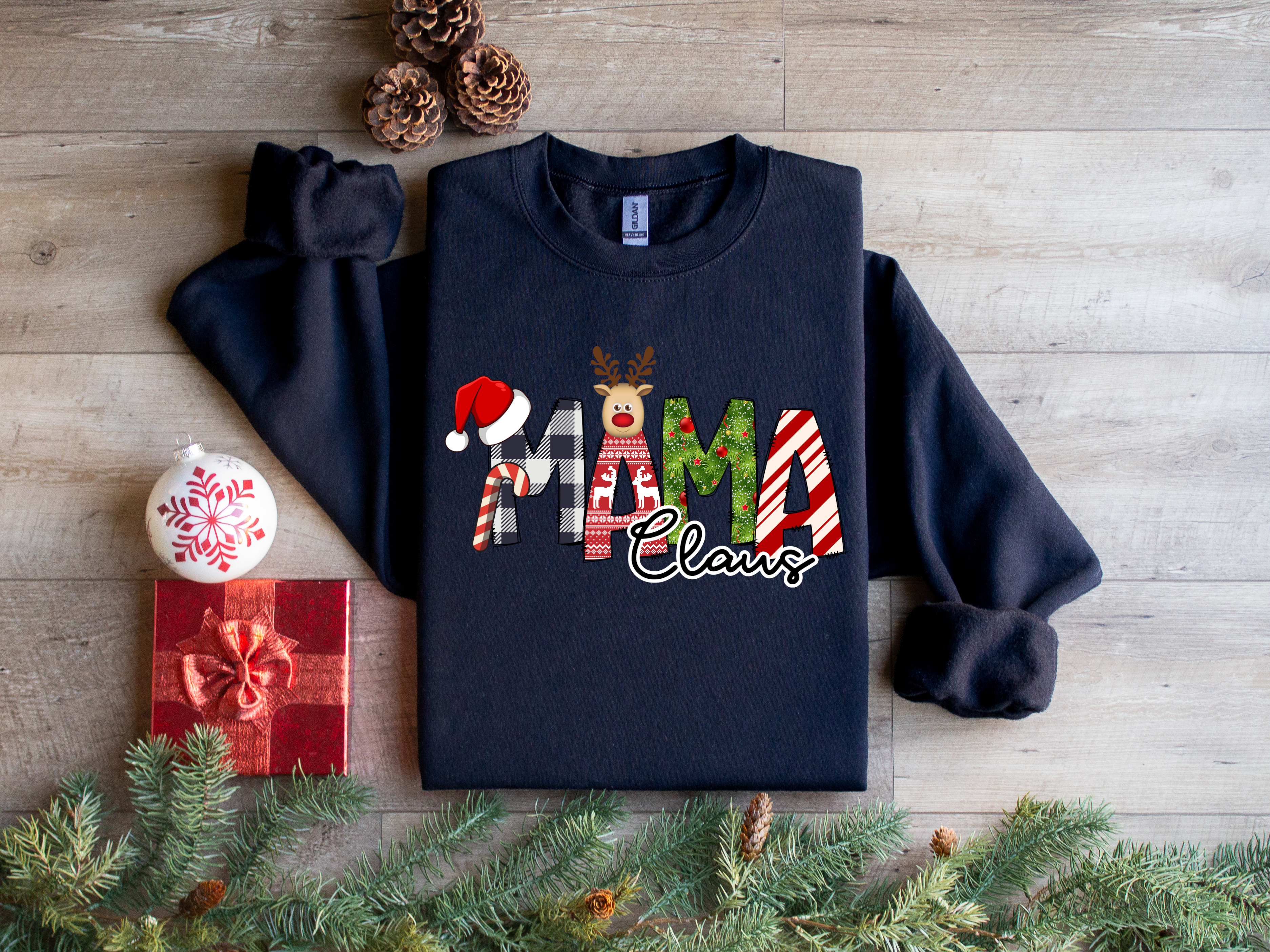 Mama Claus Holiday Crewneck, Christmas Sweatshirt