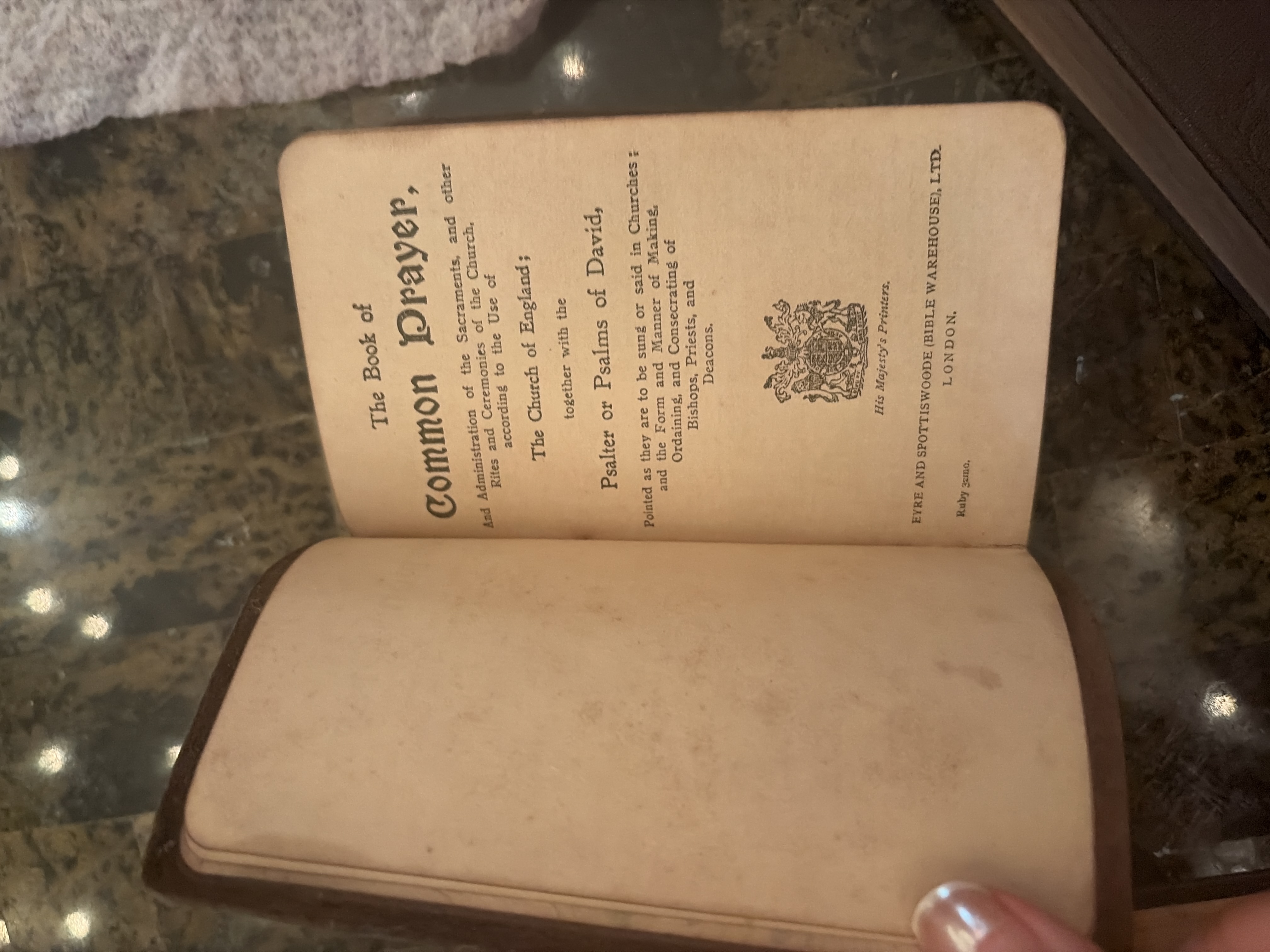 Antique Book of Common Prayer