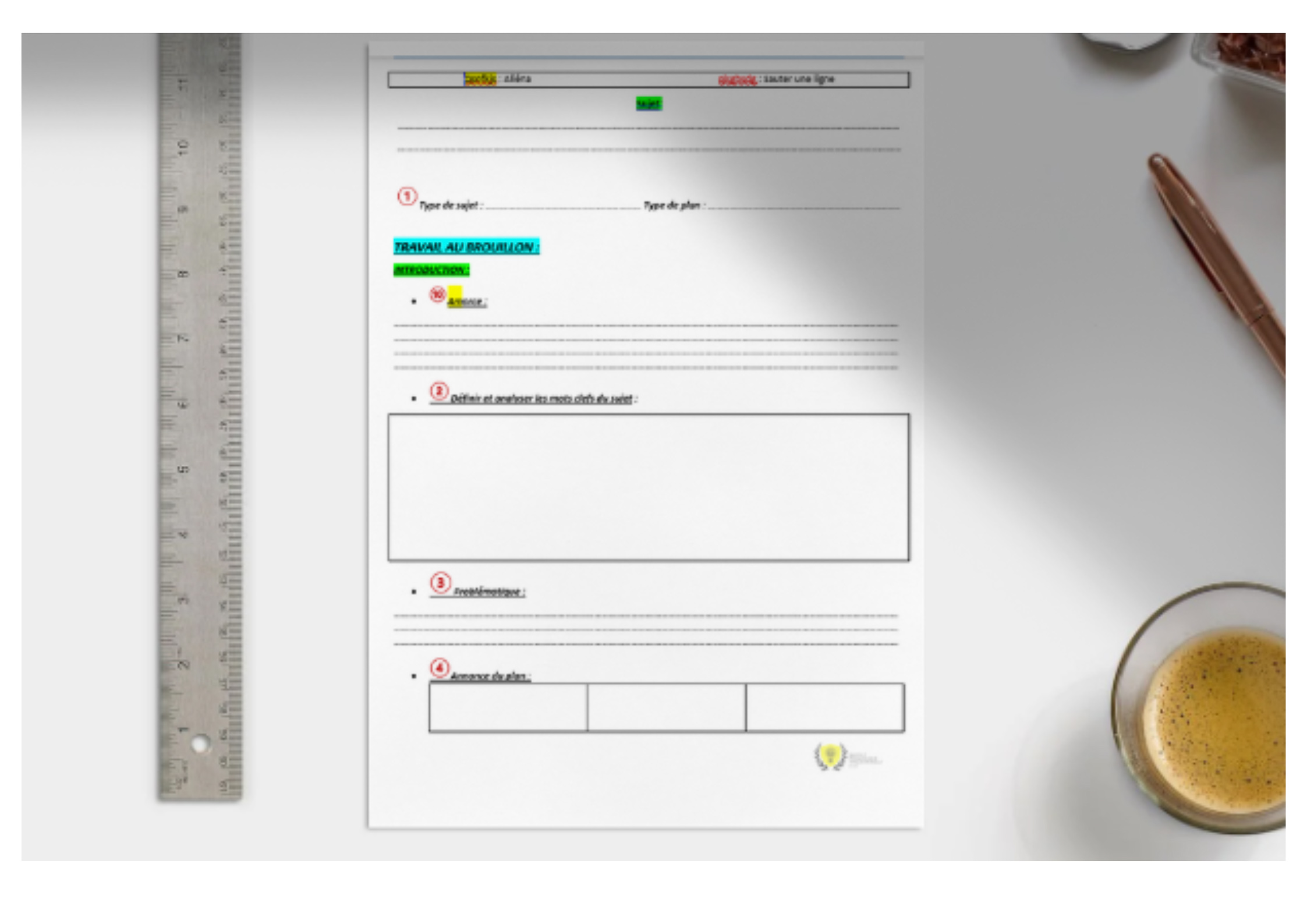 Feuille de méthodologie : dissertation de français