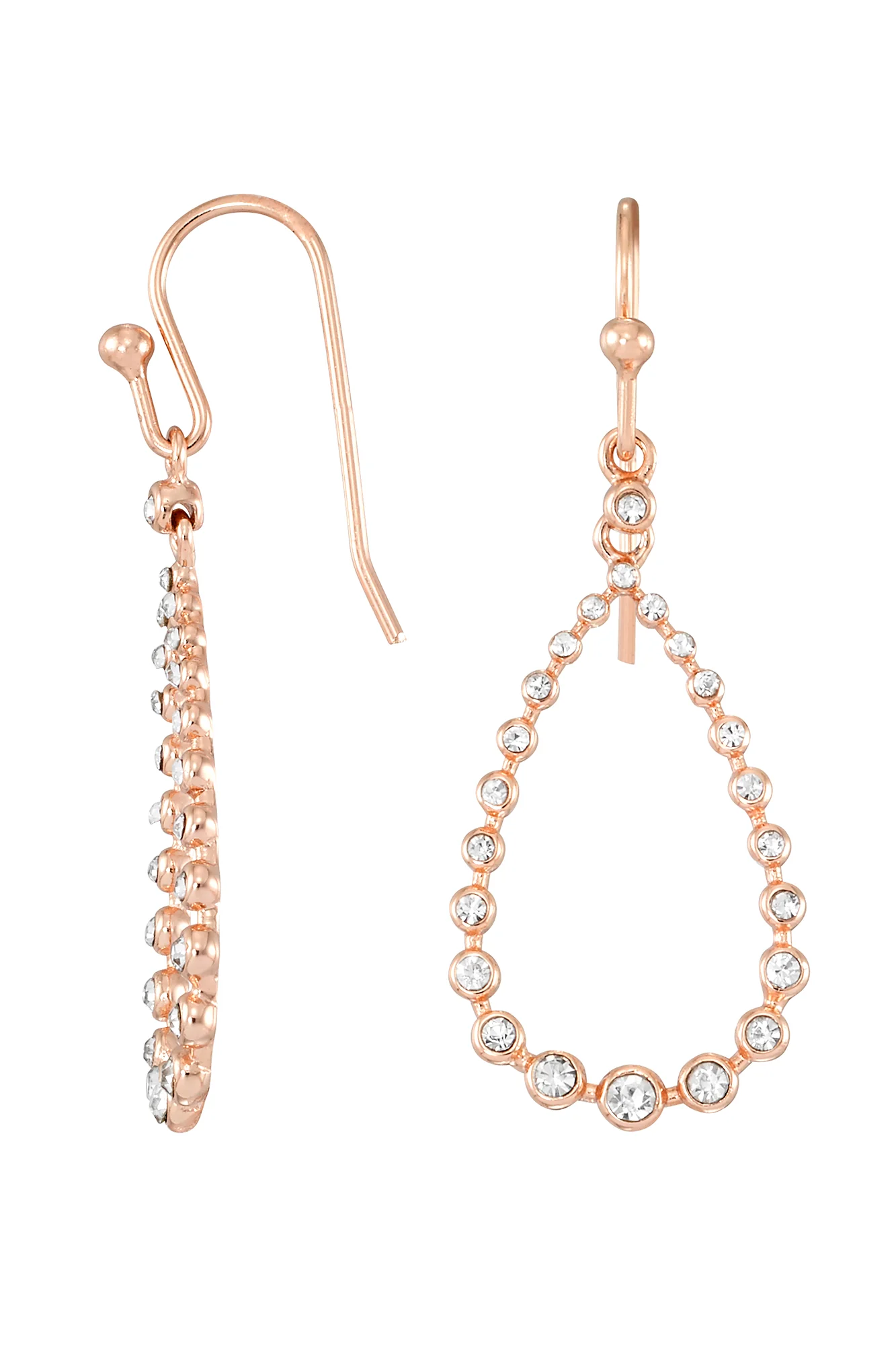 Rose gold teardrop crystal earrings