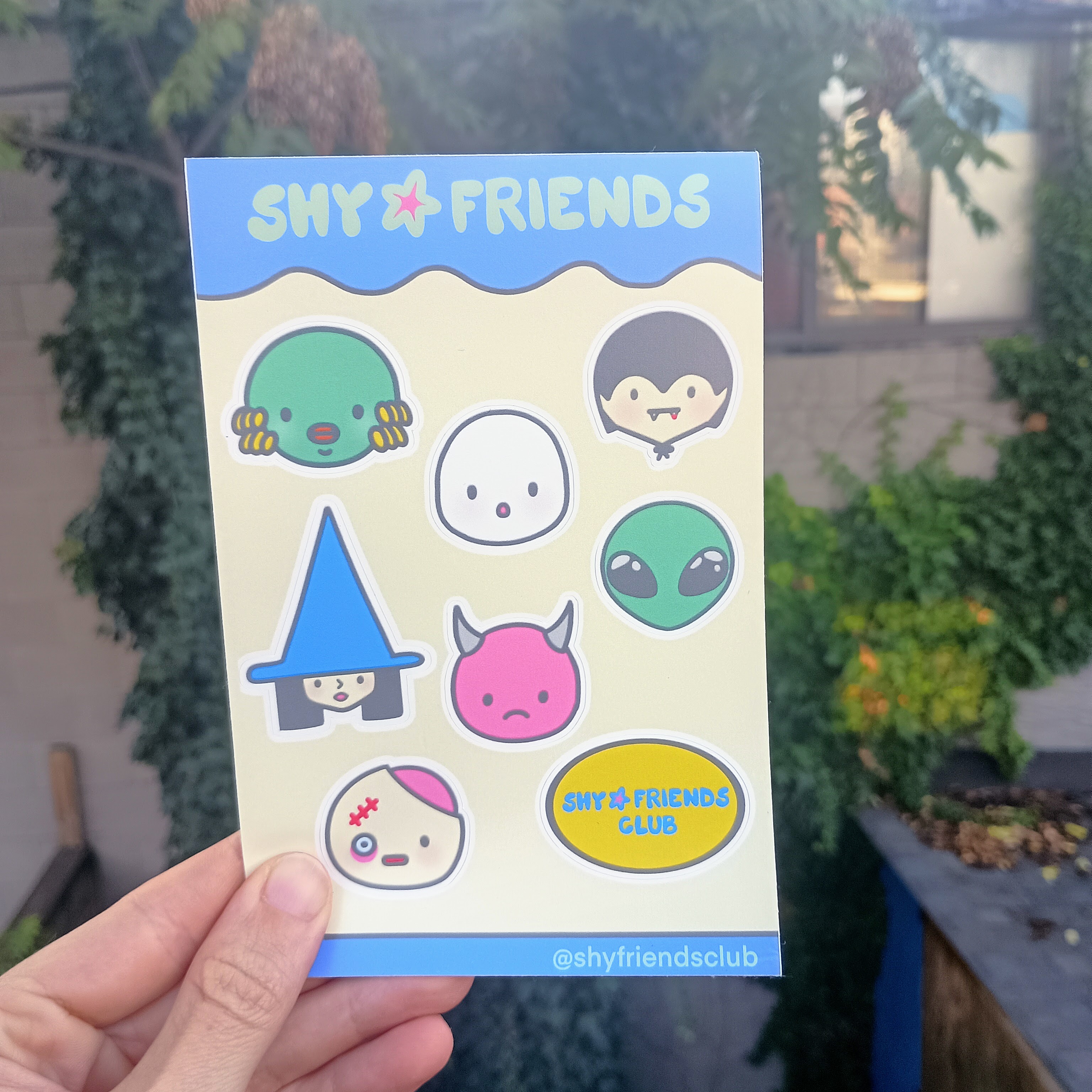 shy friends sticker sheet