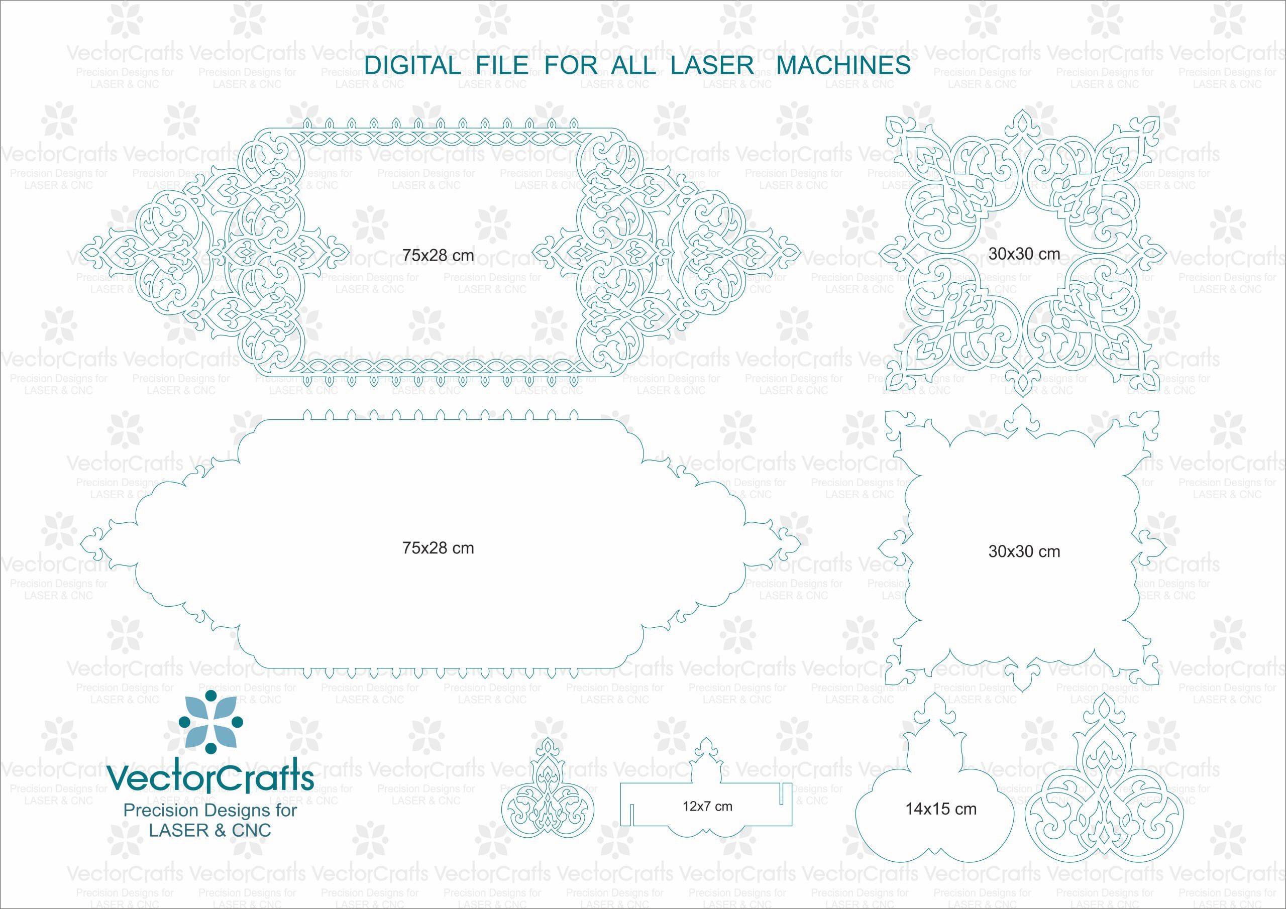 Ornamental Laser Cut Frame Templates