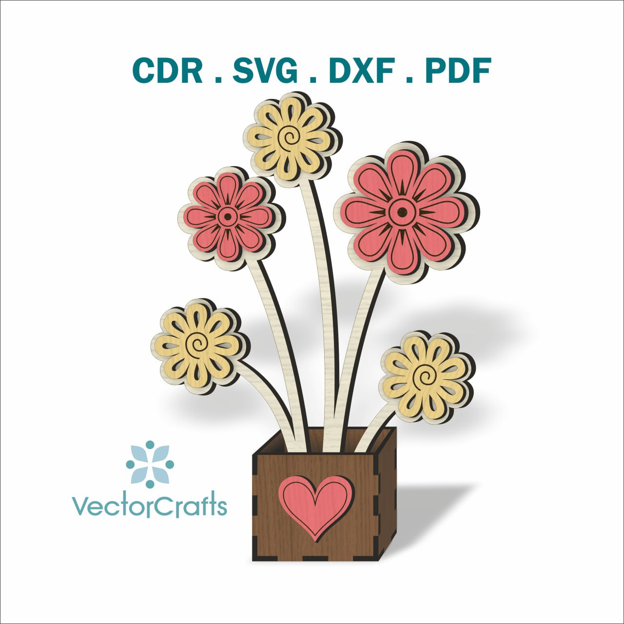 Wooden Flower Bouquet Laser Cut Files