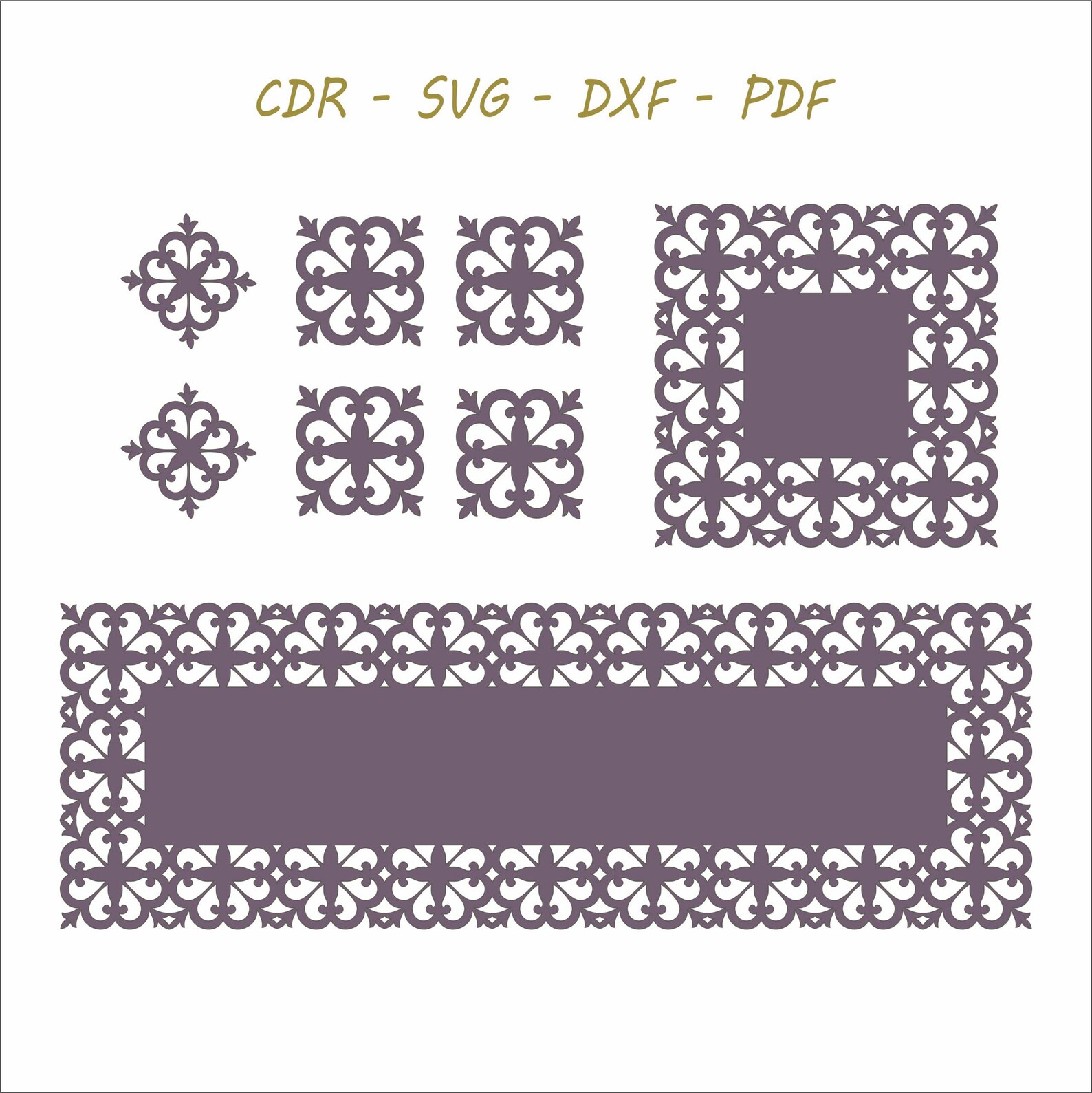 Ornamental Laser Cut Pattern Set