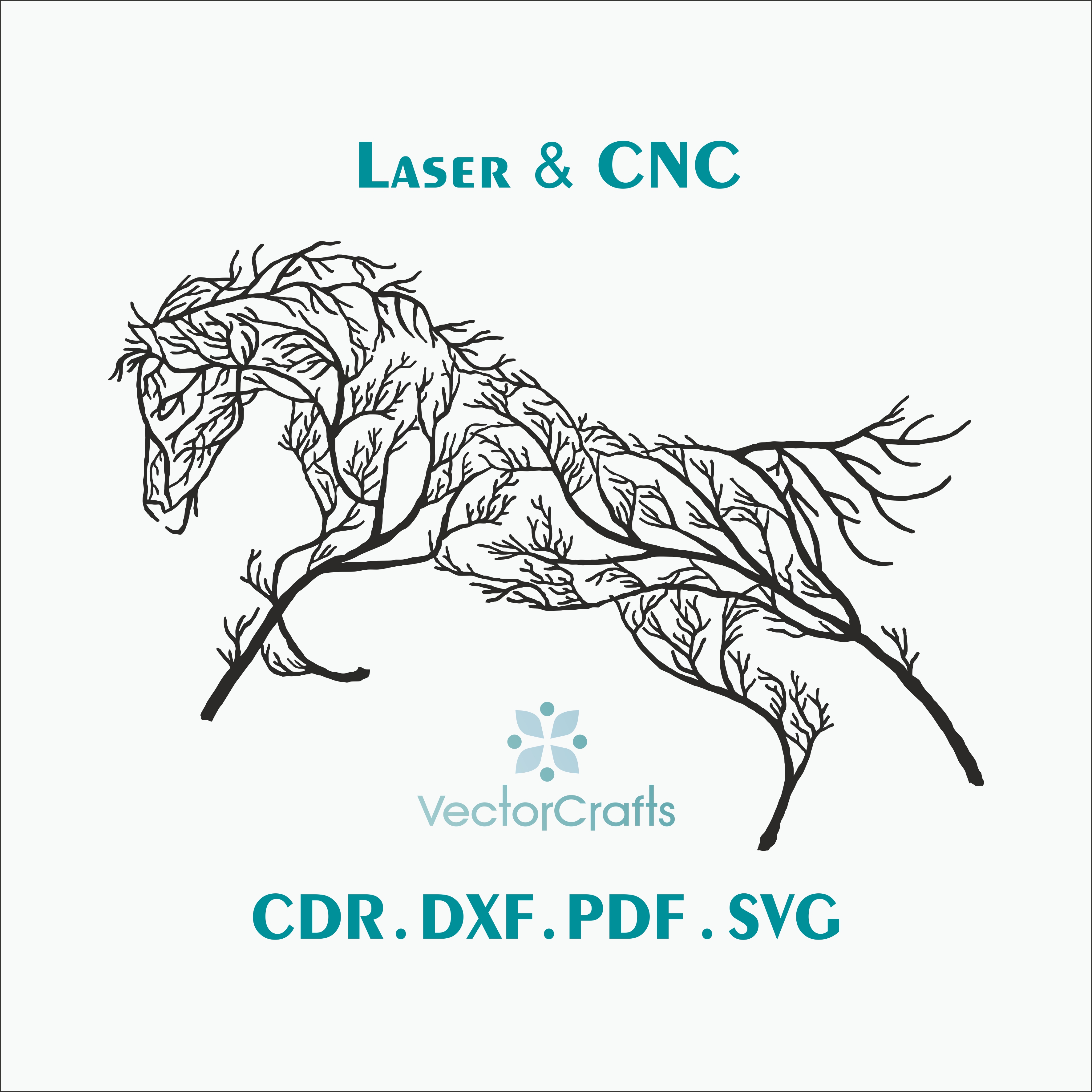 Horse Branch Silhouette Vector