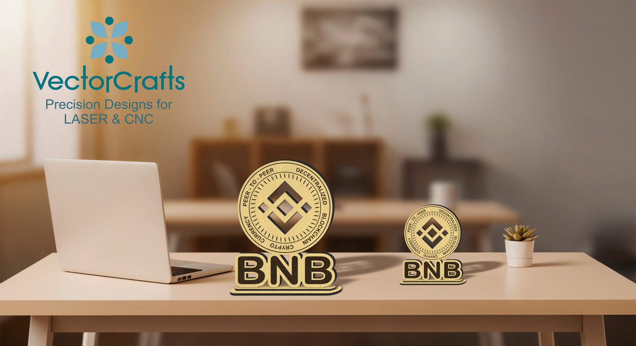 BNB Laser Cut Desk Decor | Binance Coin Digital Files