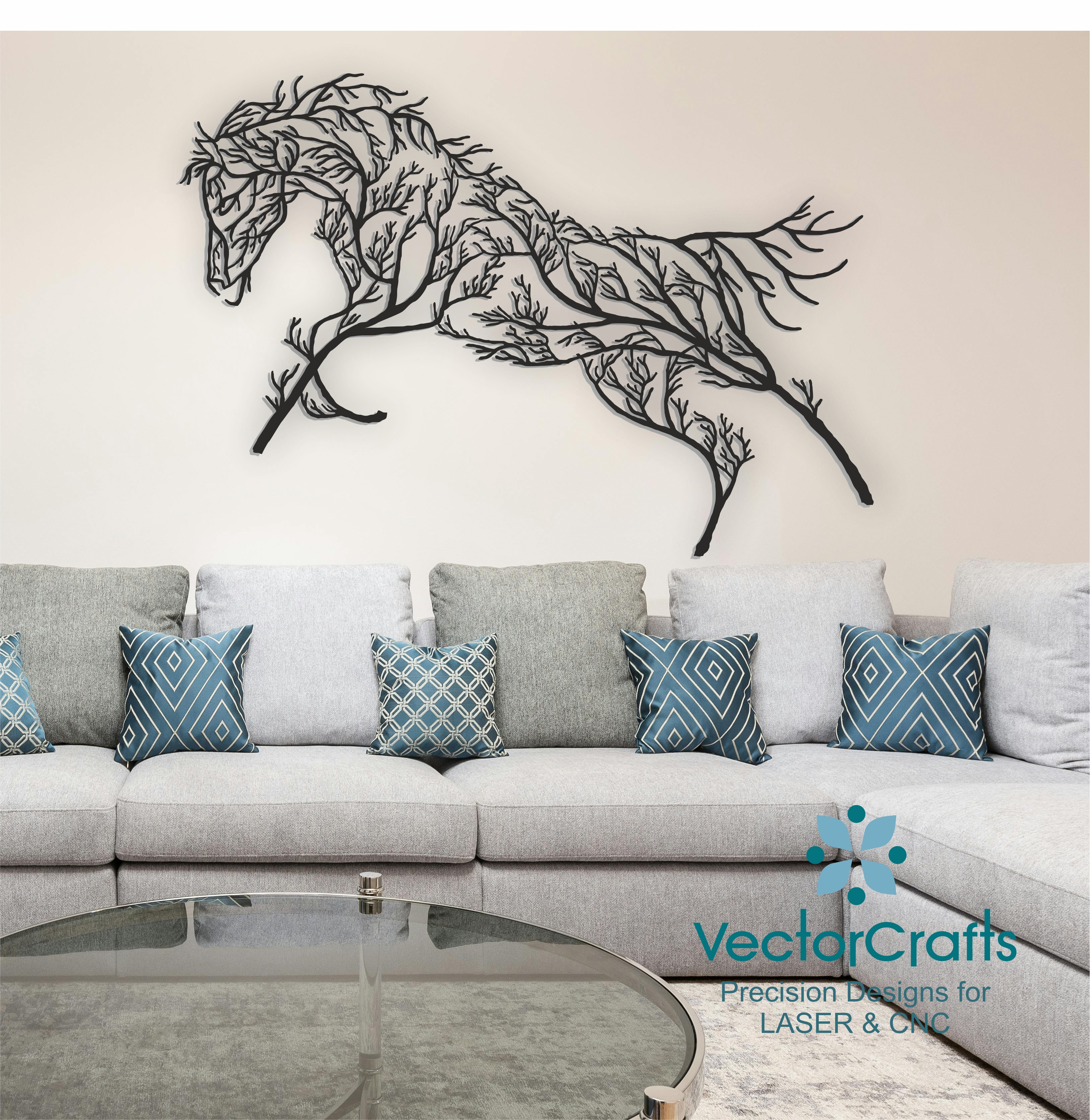 Horse Branch Silhouette Vector